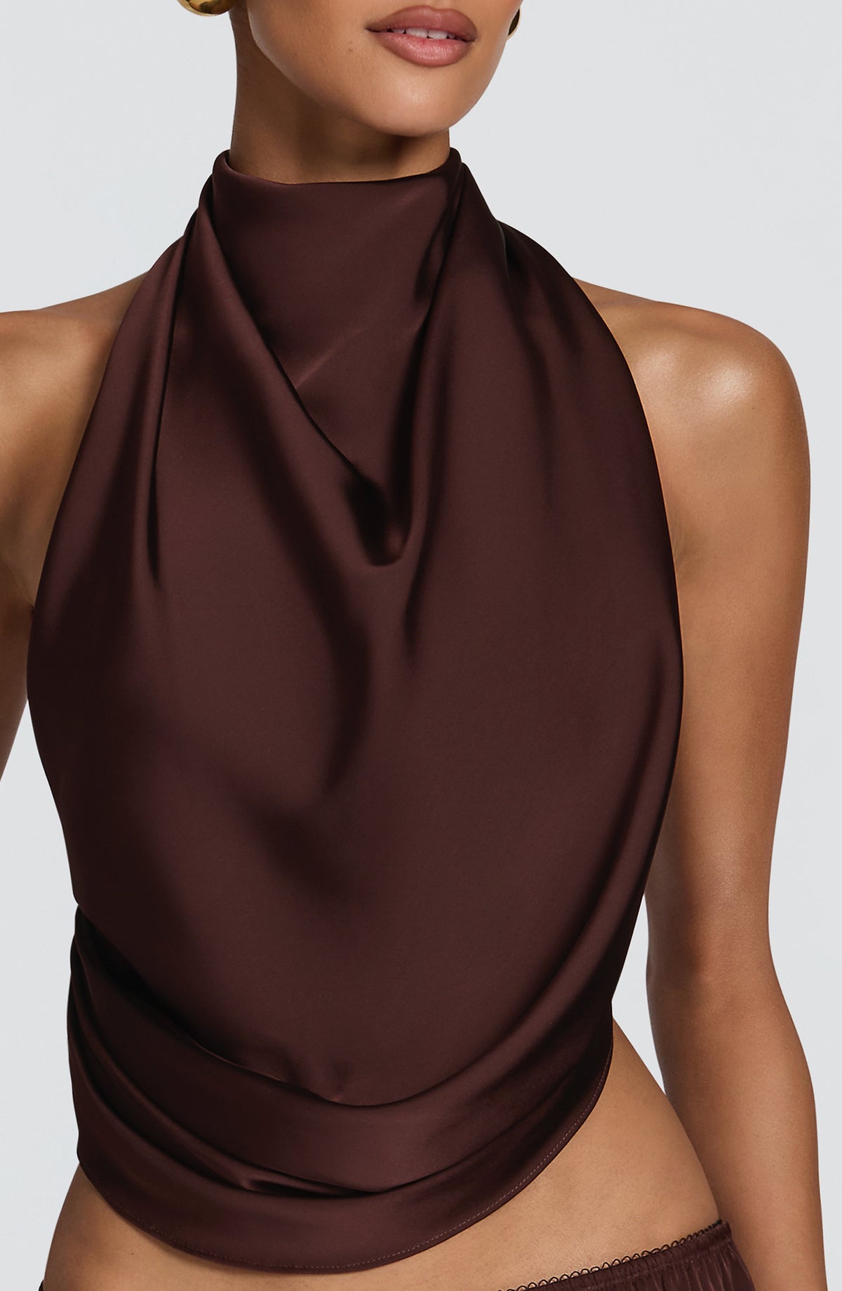 Hazelle Top in Plum Brown