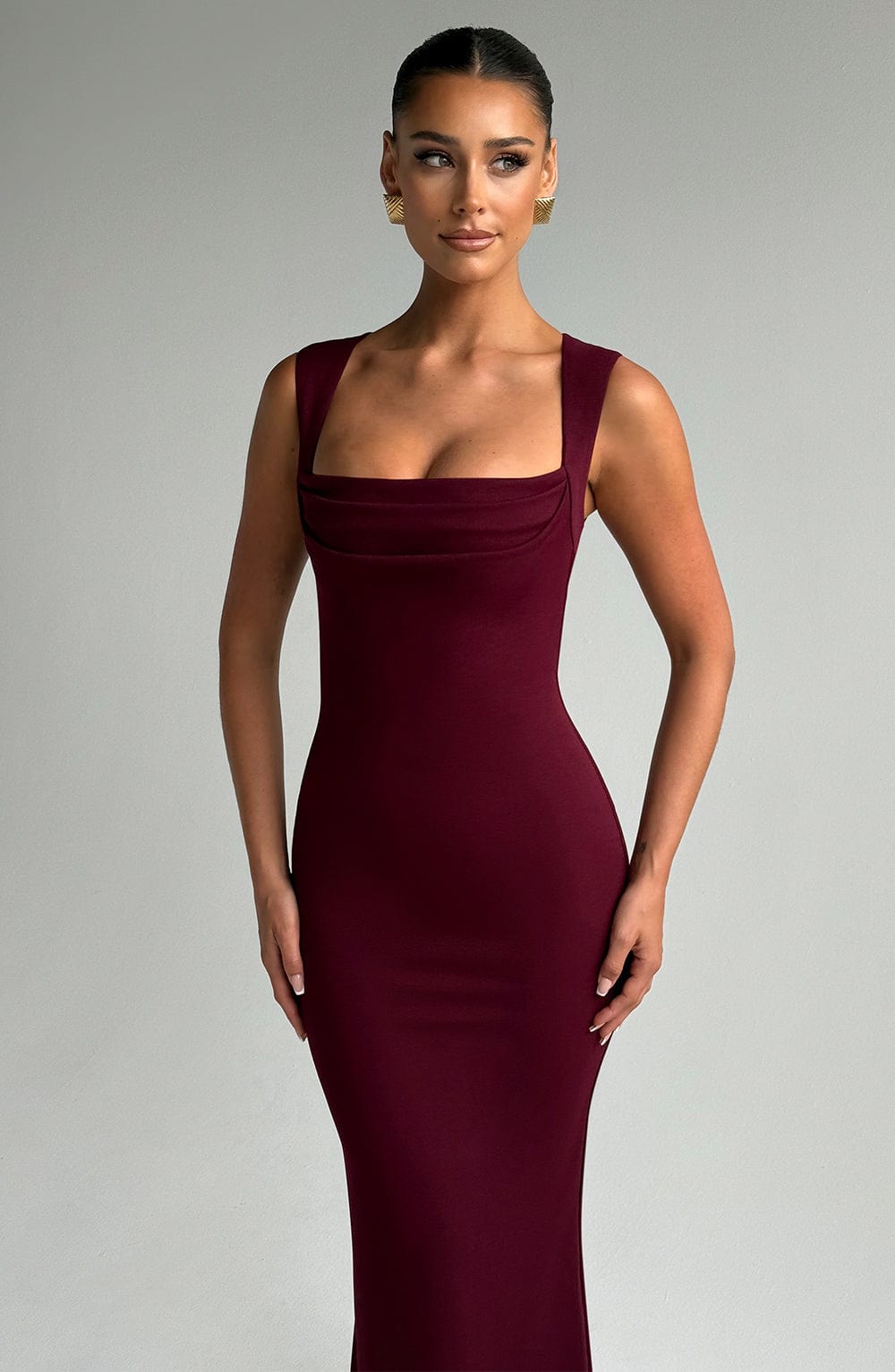 Helenya Maxi Dress in Cherry Lacquer