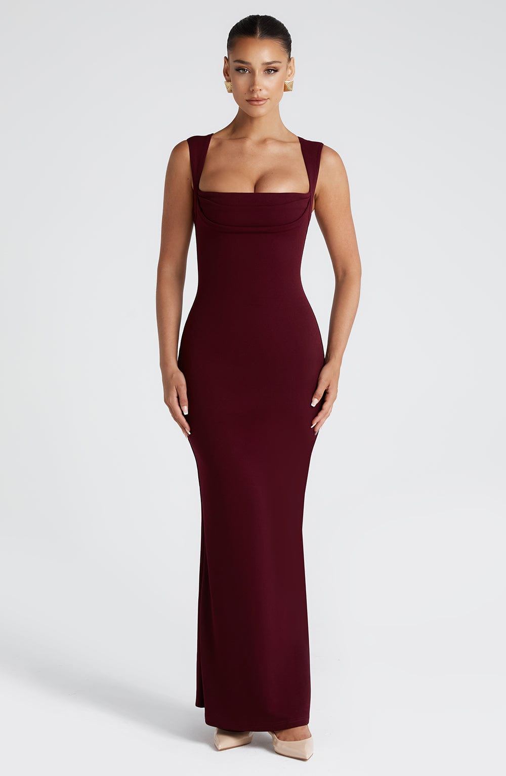 Helenya Maxi Dress in Cherry Lacquer