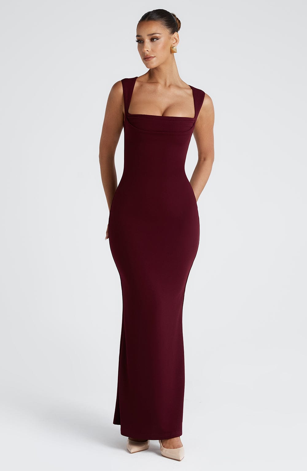 Helenya Maxi Dress in Cherry Lacquer