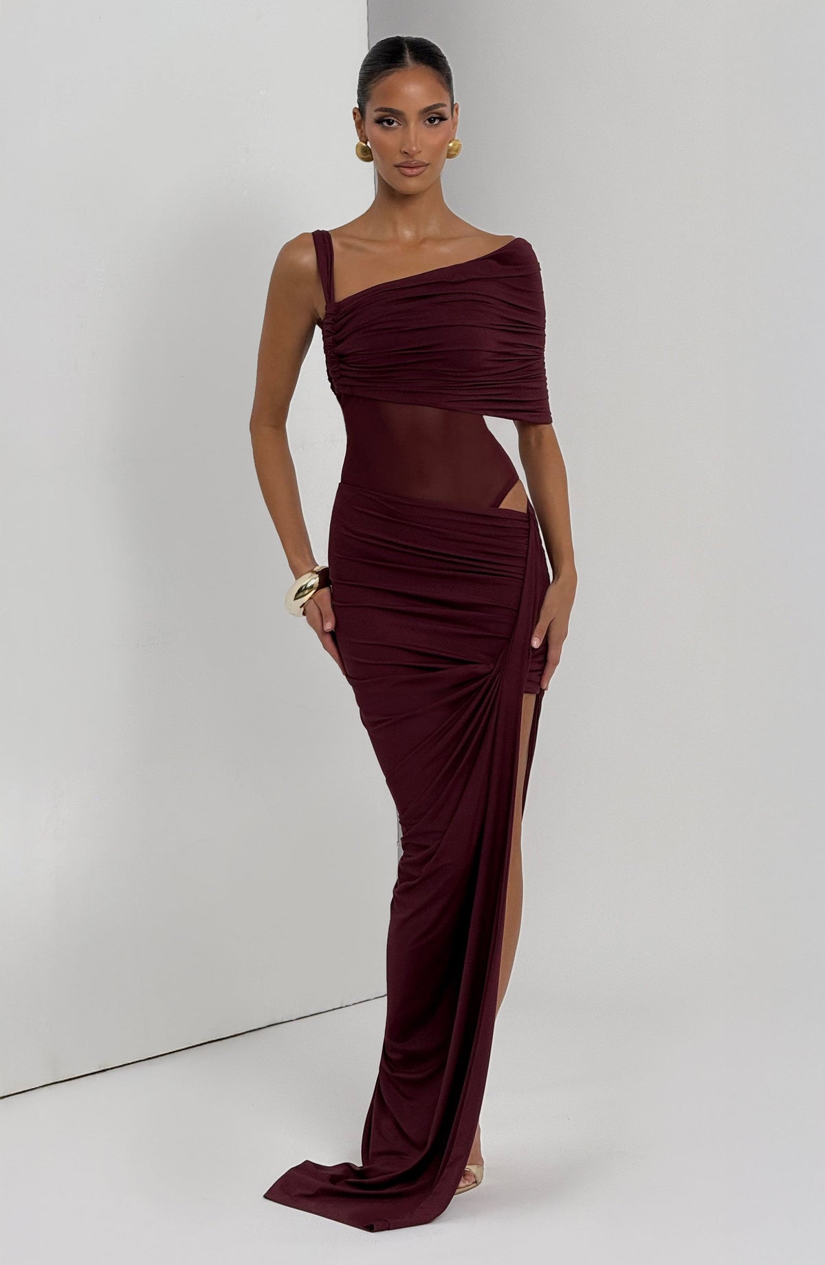 Henriella Maxi Skirt in Cherry Lacquer