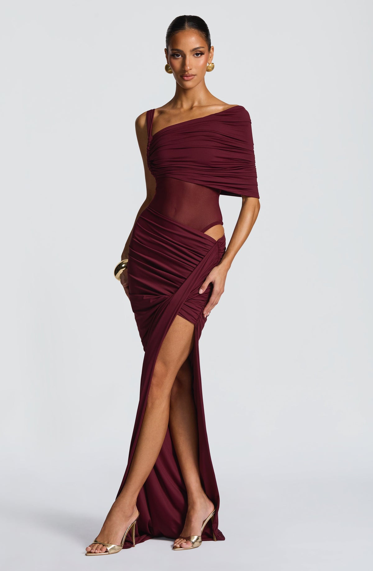 Henriella Maxi Skirt in Cherry Lacquer