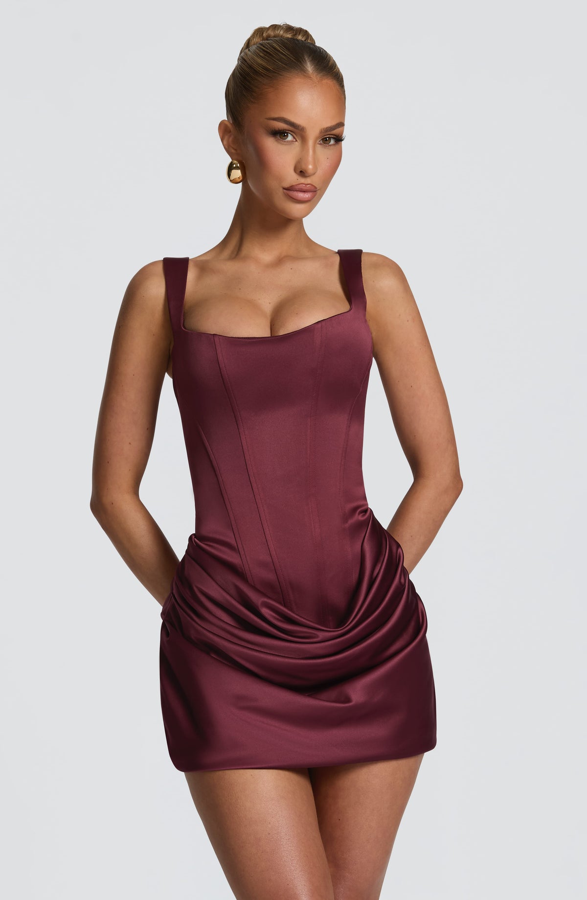 Imogena Mini Dress in Cherry Lacquer