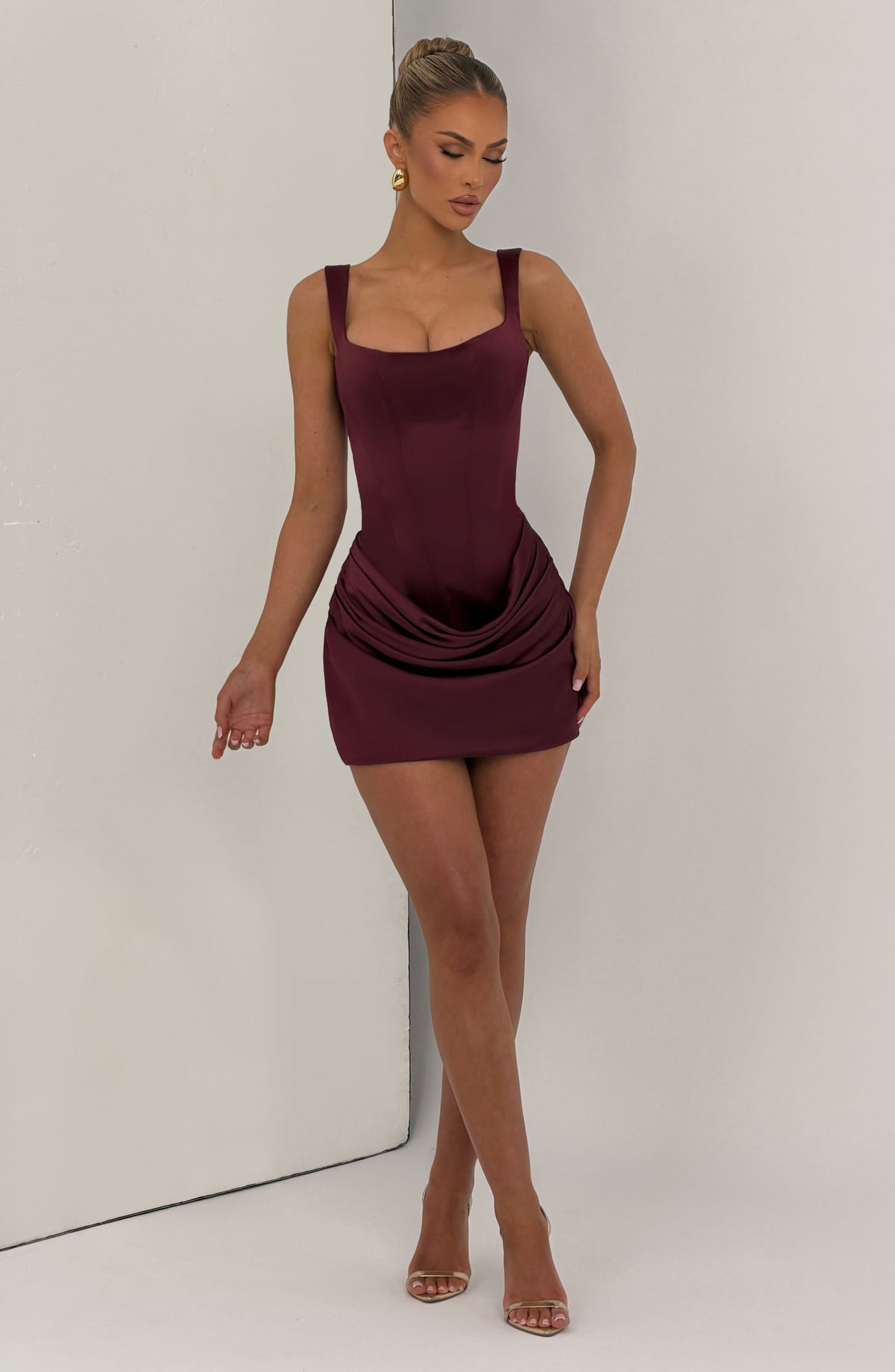 Imogena Mini Dress in Cherry Lacquer
