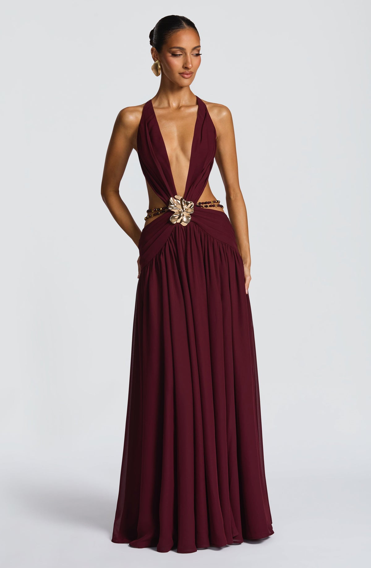Indianne Maxi Dress in Cherry Lacquer
