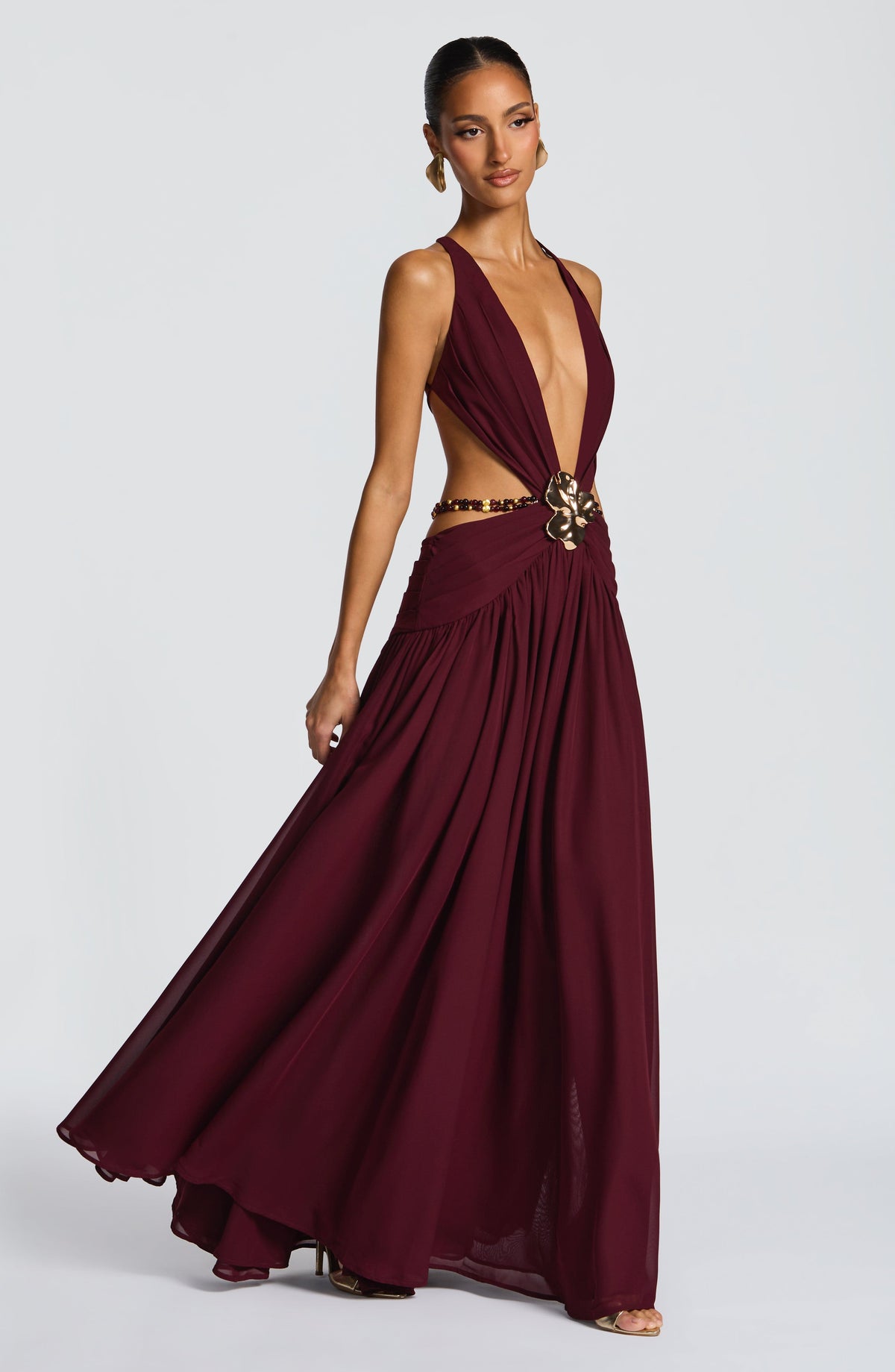 Indianne Maxi Dress in Cherry Lacquer