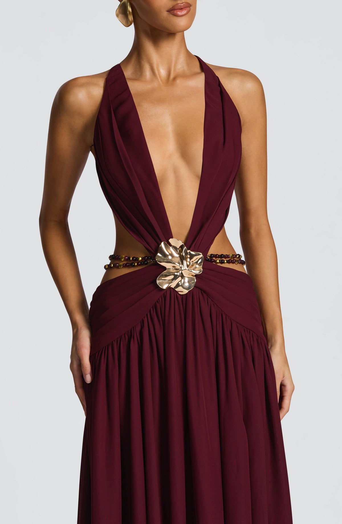 Indianne Maxi Dress in Cherry Lacquer