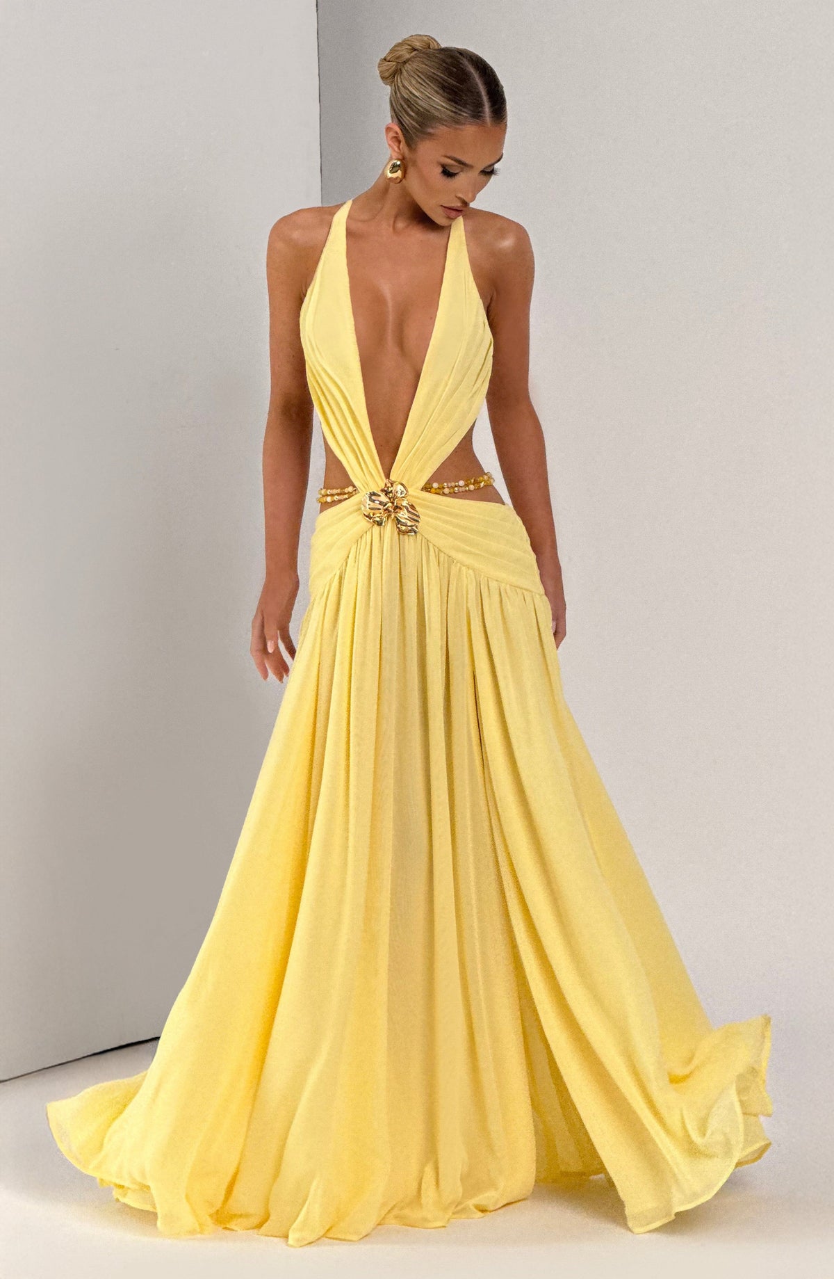 Indianne Maxi Dress in Lemon