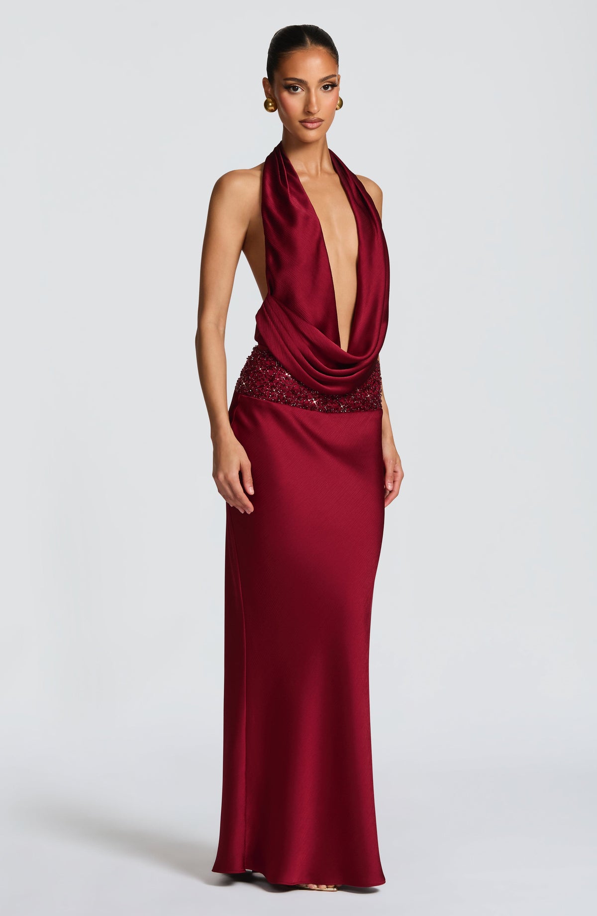 Irina Maxi Skirt in Burgundy