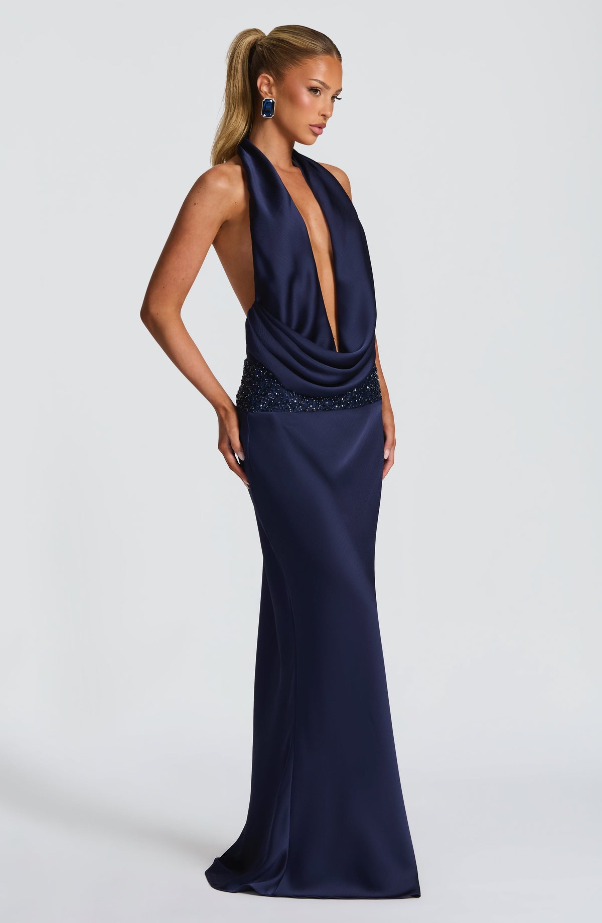 Irina Maxi Skirt in Navy