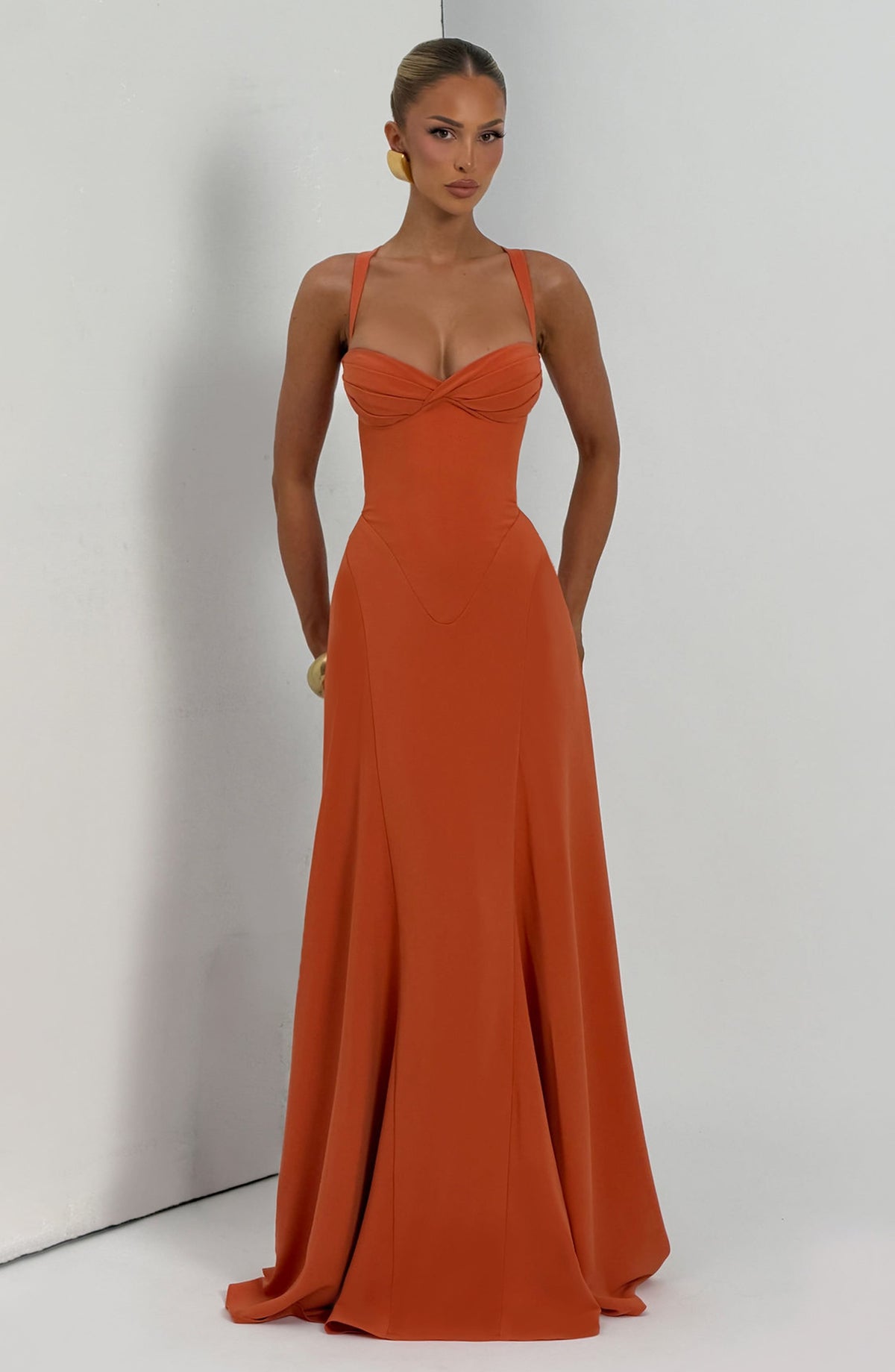Iriya Maxi Dress in Burnt Orange