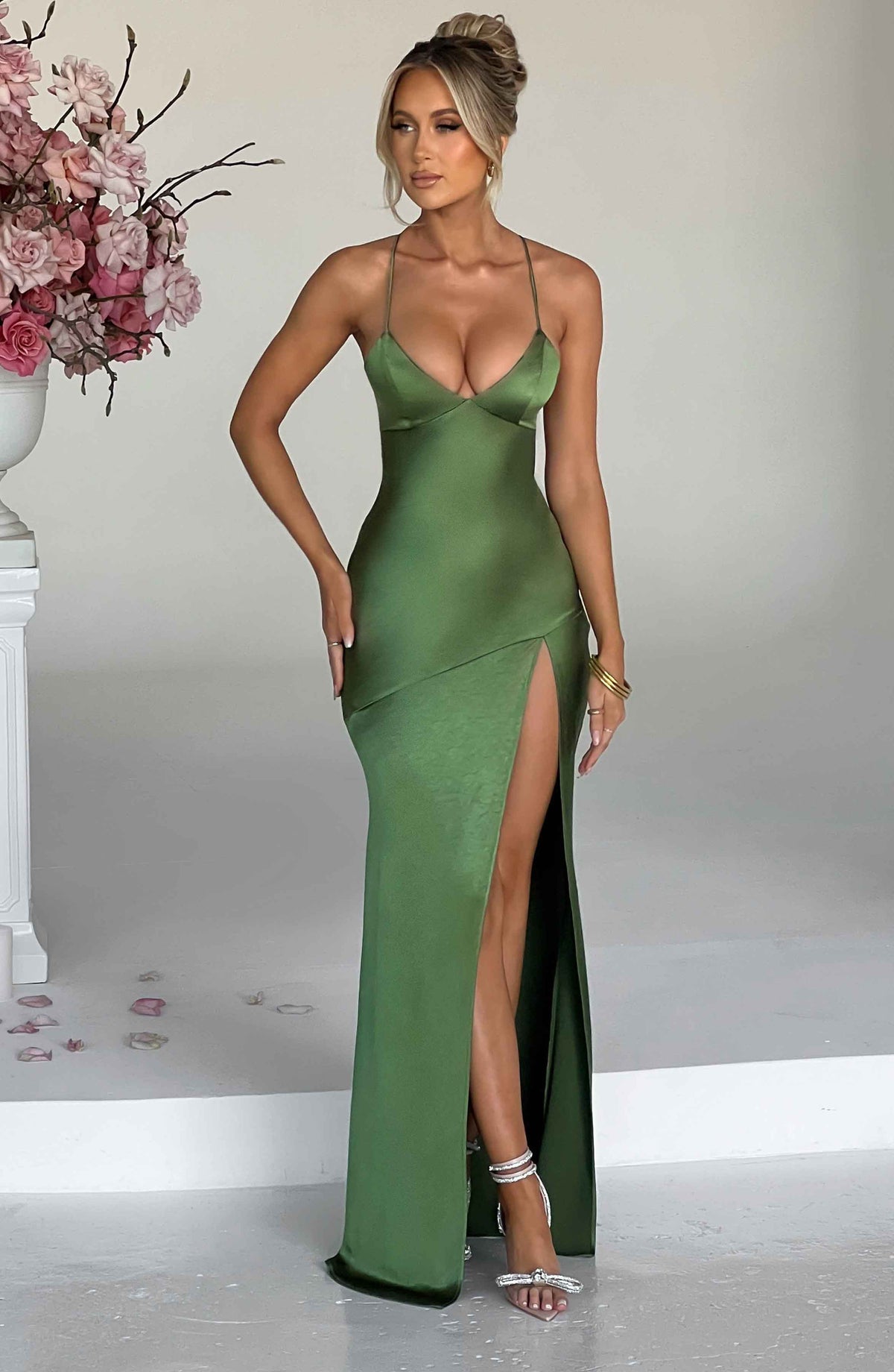 Isabeau Maxi Dress in Emerald