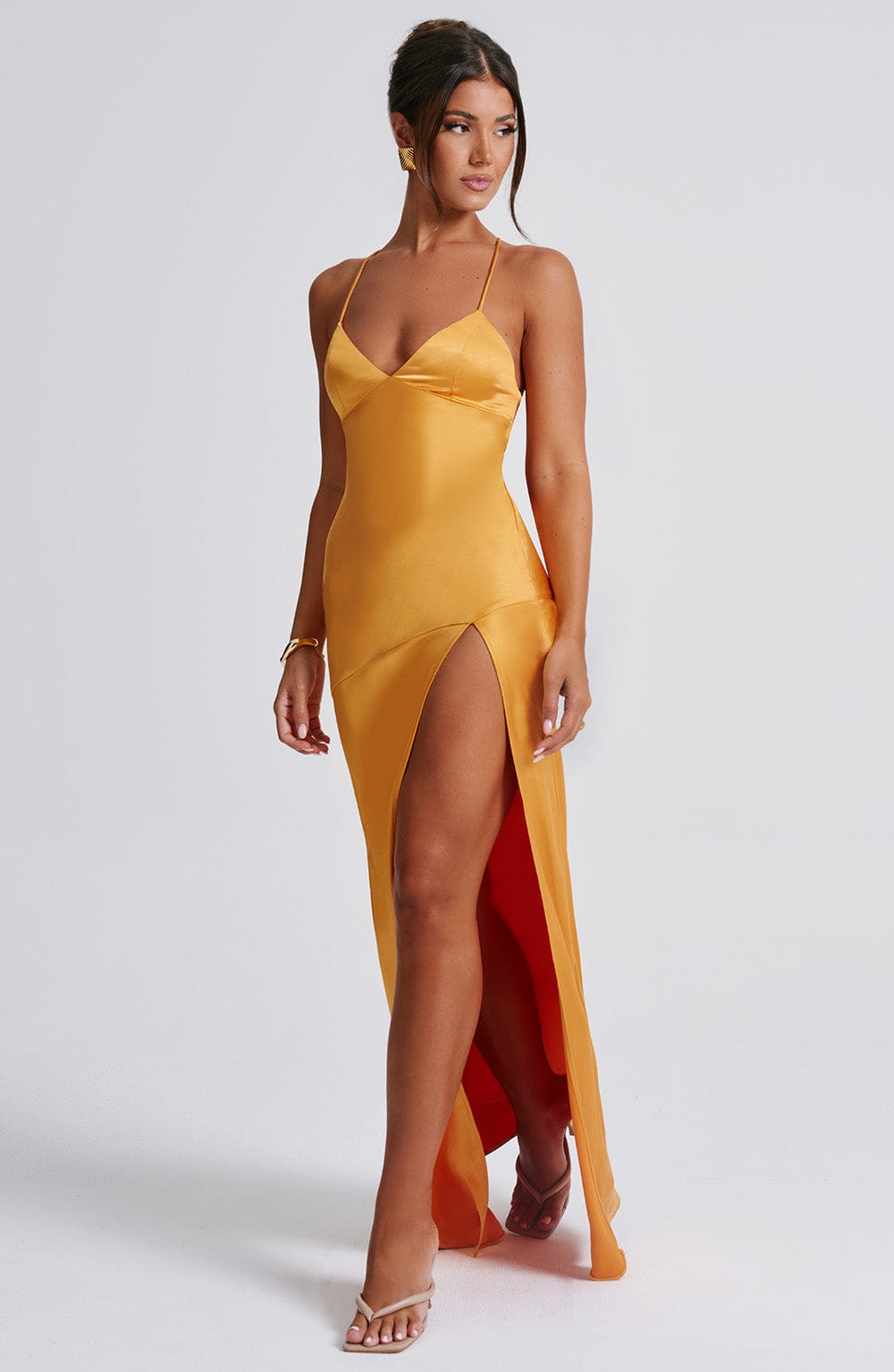 Isabeau Maxi Dress in Tangerine