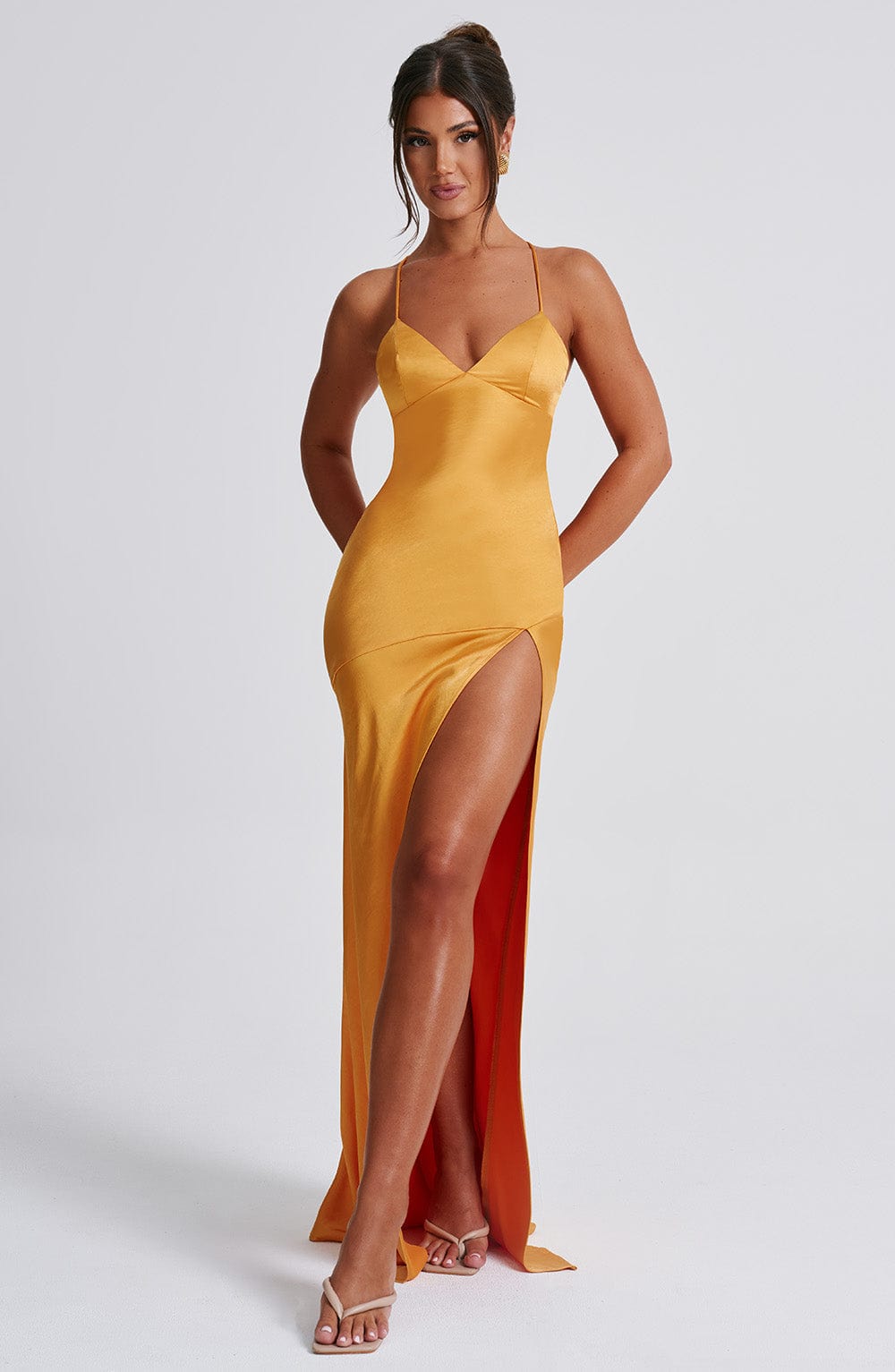 Isabeau Maxi Dress in Tangerine