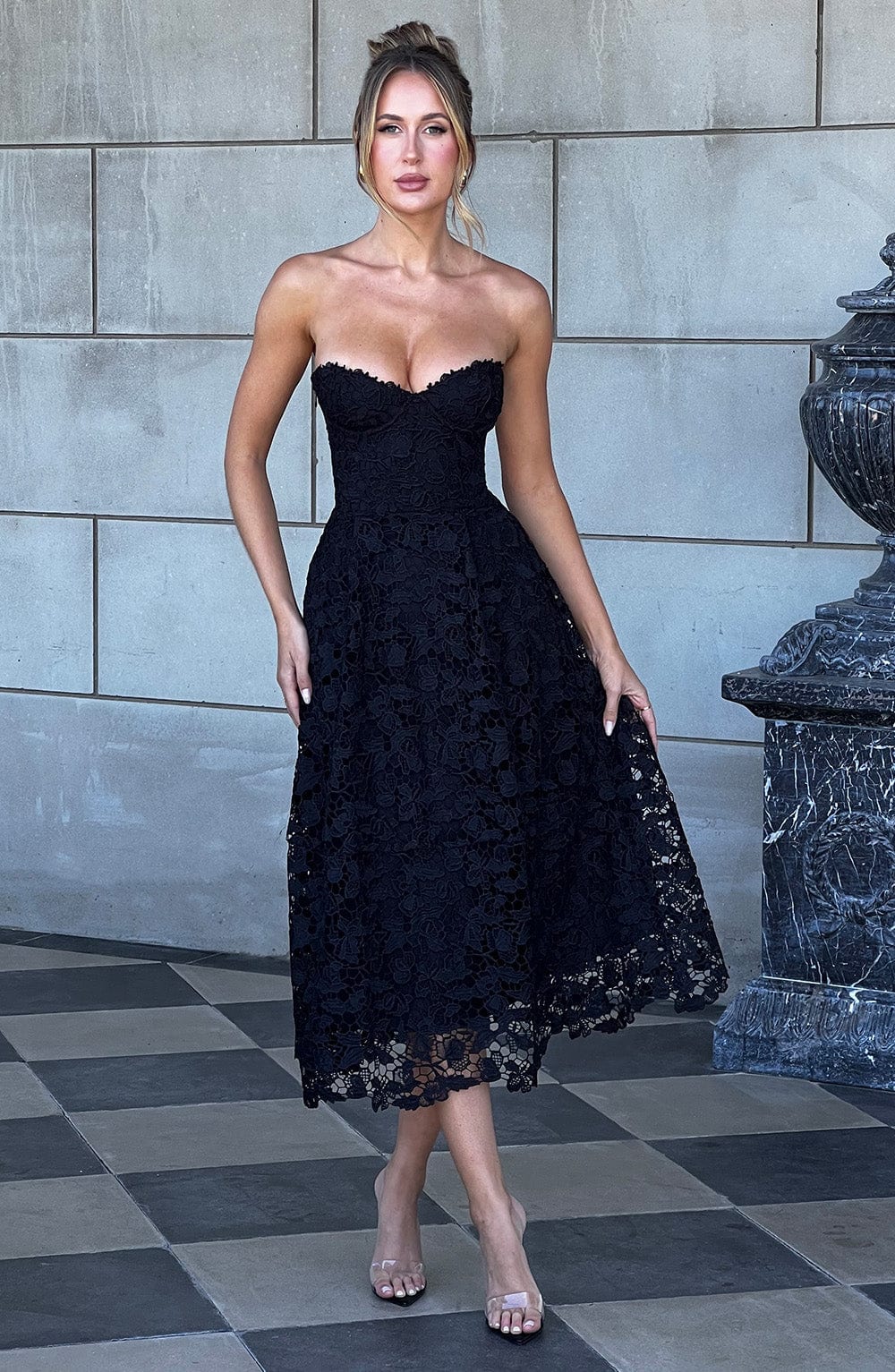 Ishara Midi Dress in Black