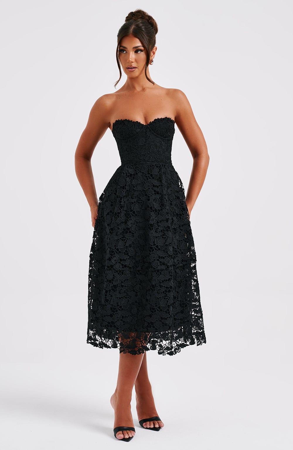 Ishara Midi Dress in Black