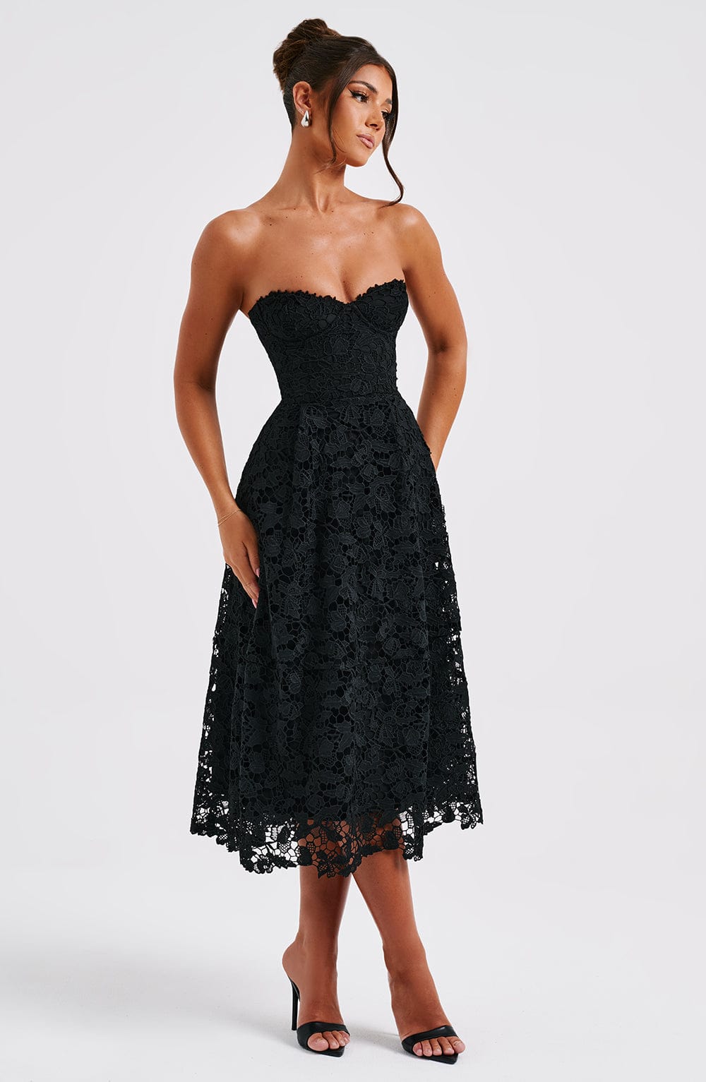 Ishara Midi Dress in Black