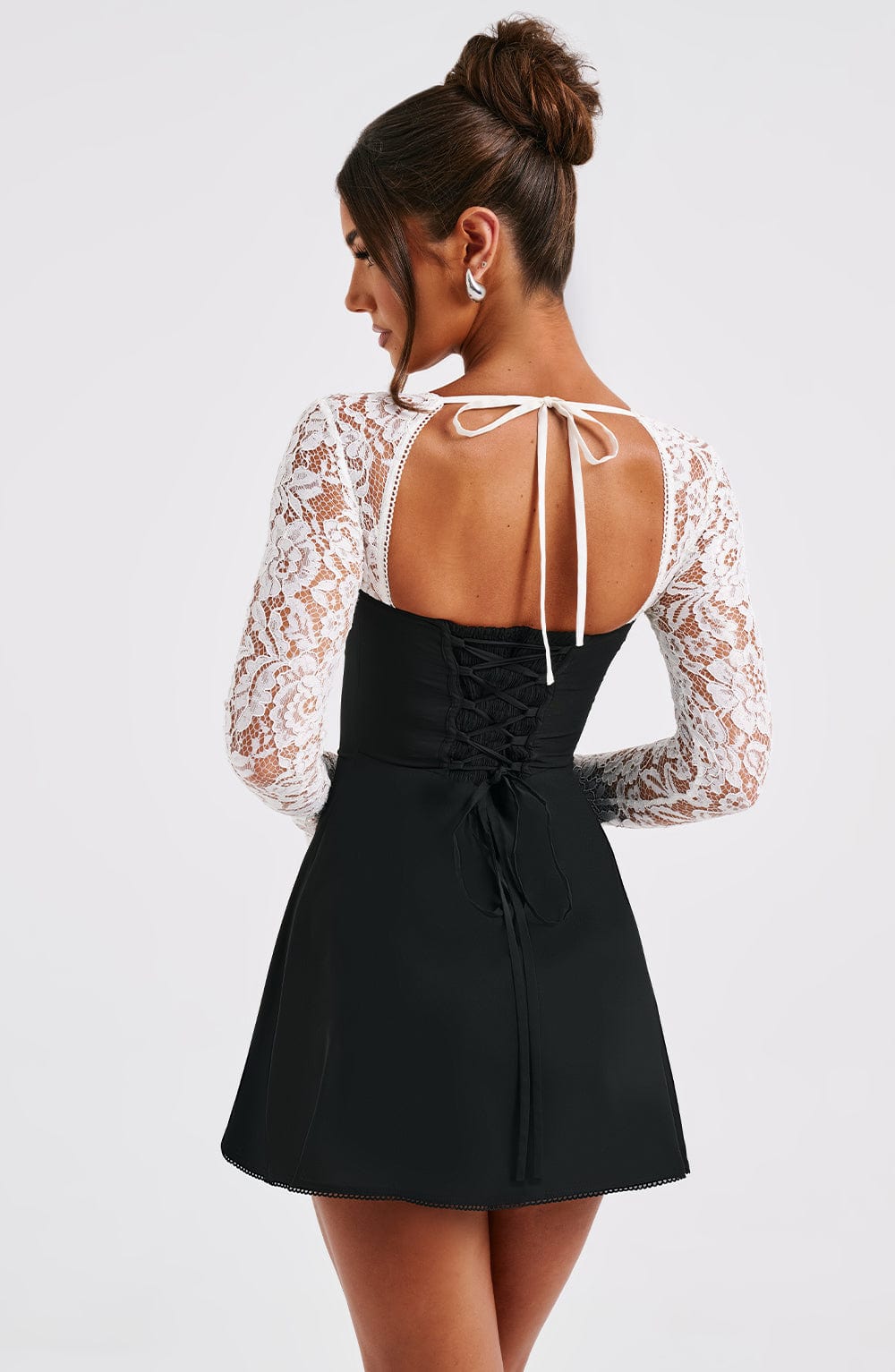 Jacinthe Mini Dress in Black/White