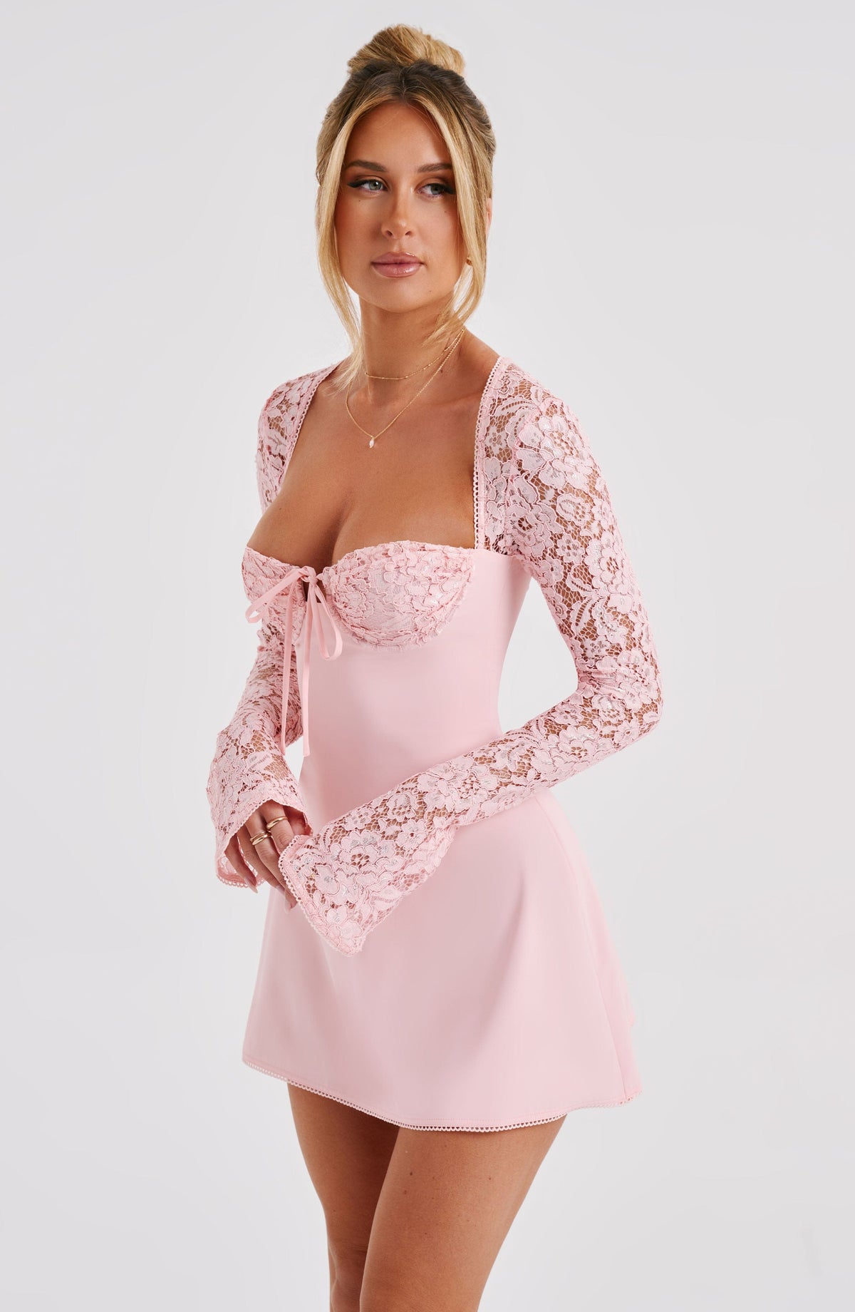 Jacinthe Mini Dress in Blush