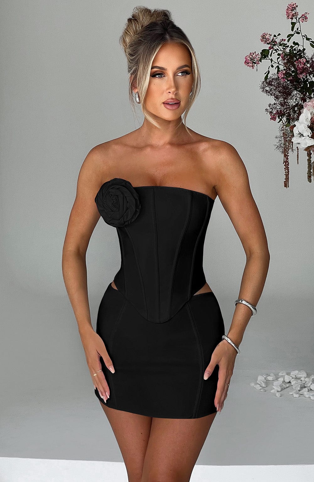 Jacquia Mini Skirt in Black