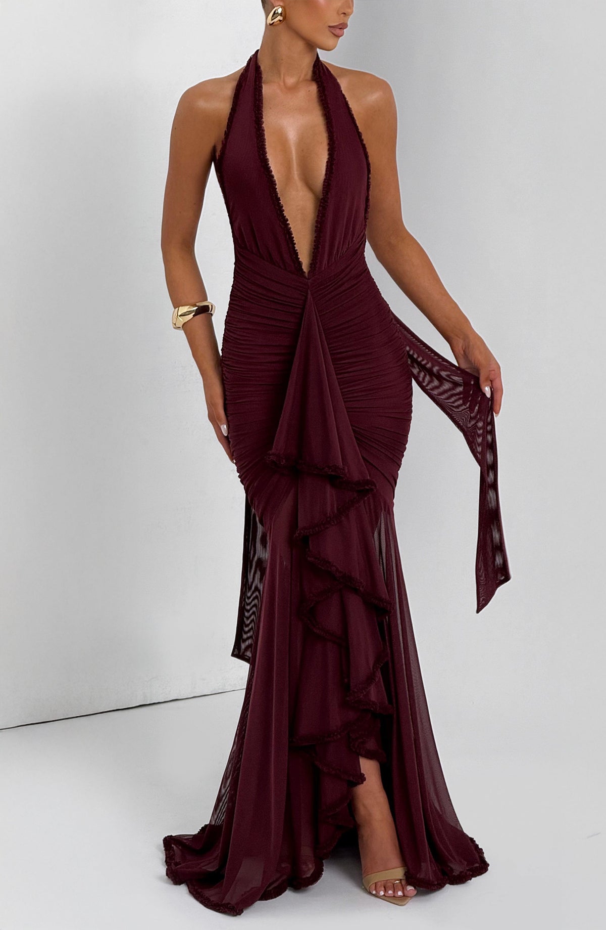 Janesse Maxi Dress in Cherry Lacquer