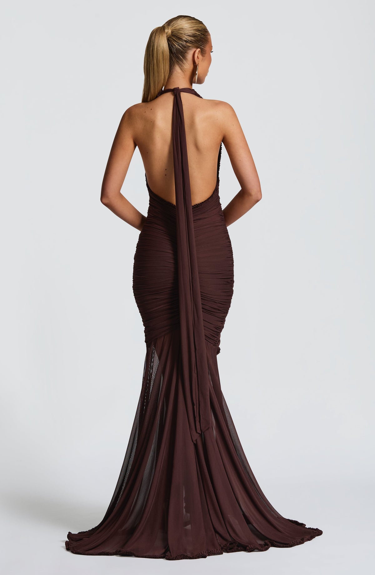 Janesse Maxi Dress in Plum Brown