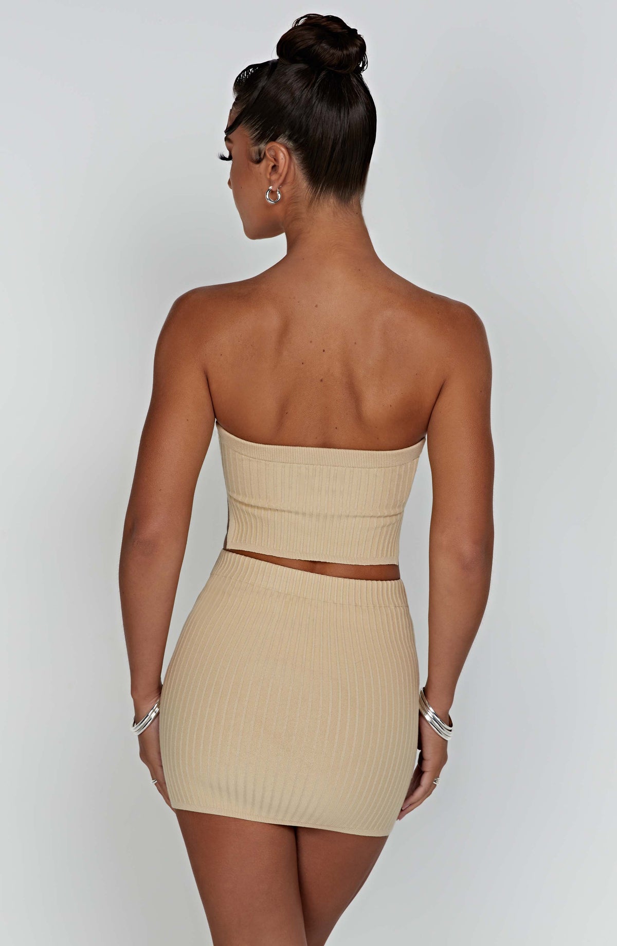 Jazlyn Mini Skirt in Beige