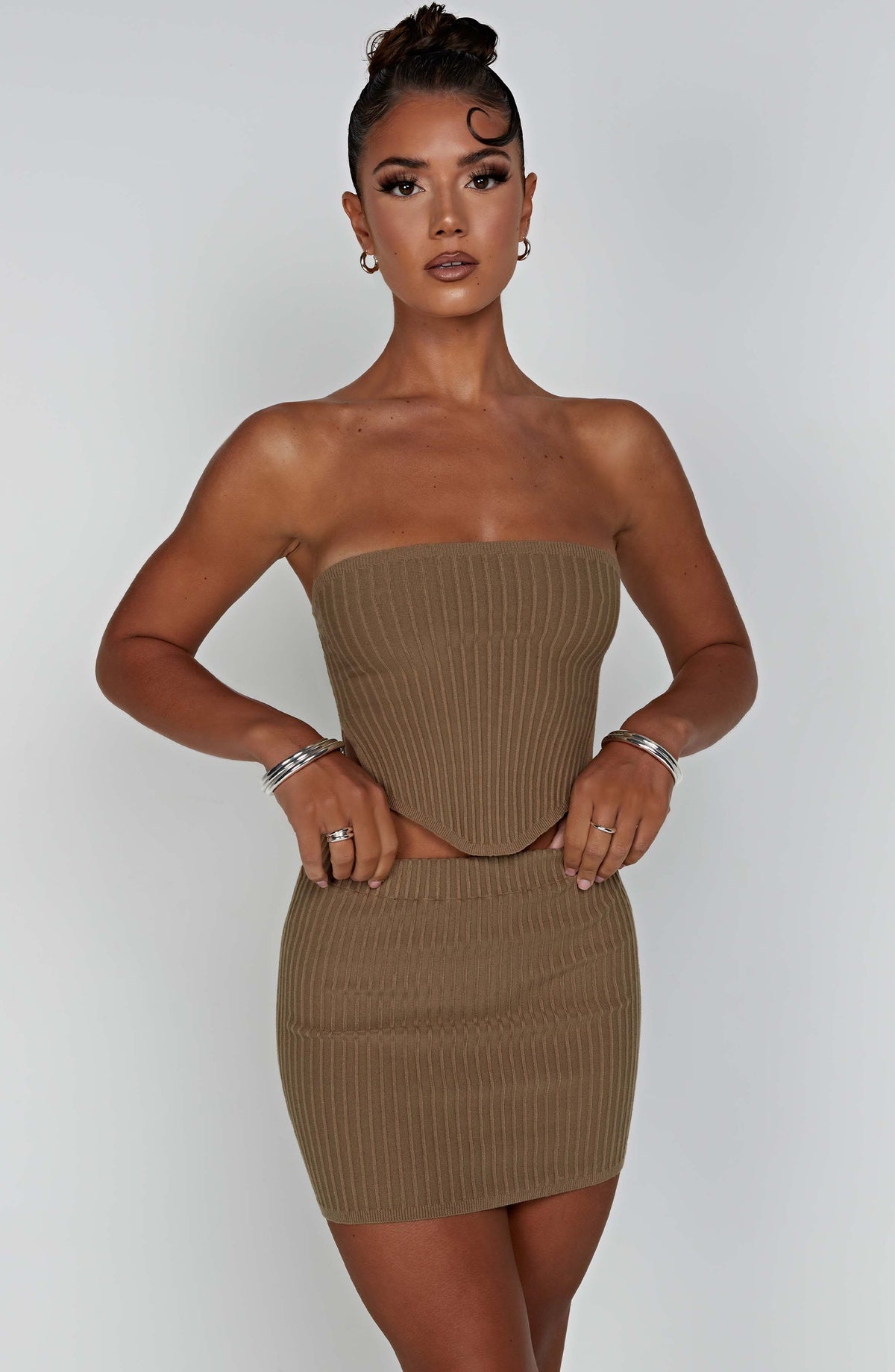 Jazlyn Mini Skirt in Mocha