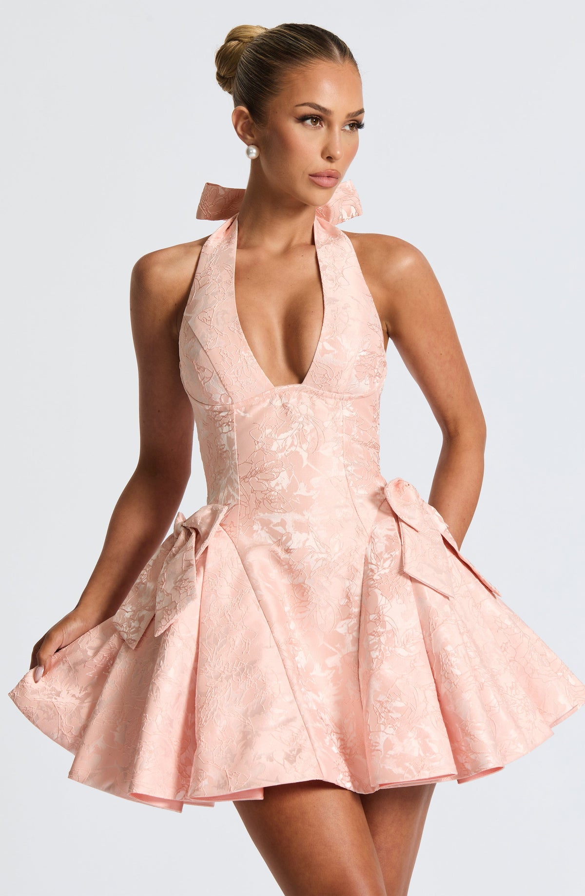 Jocelle Mini Dress in Soft Peach