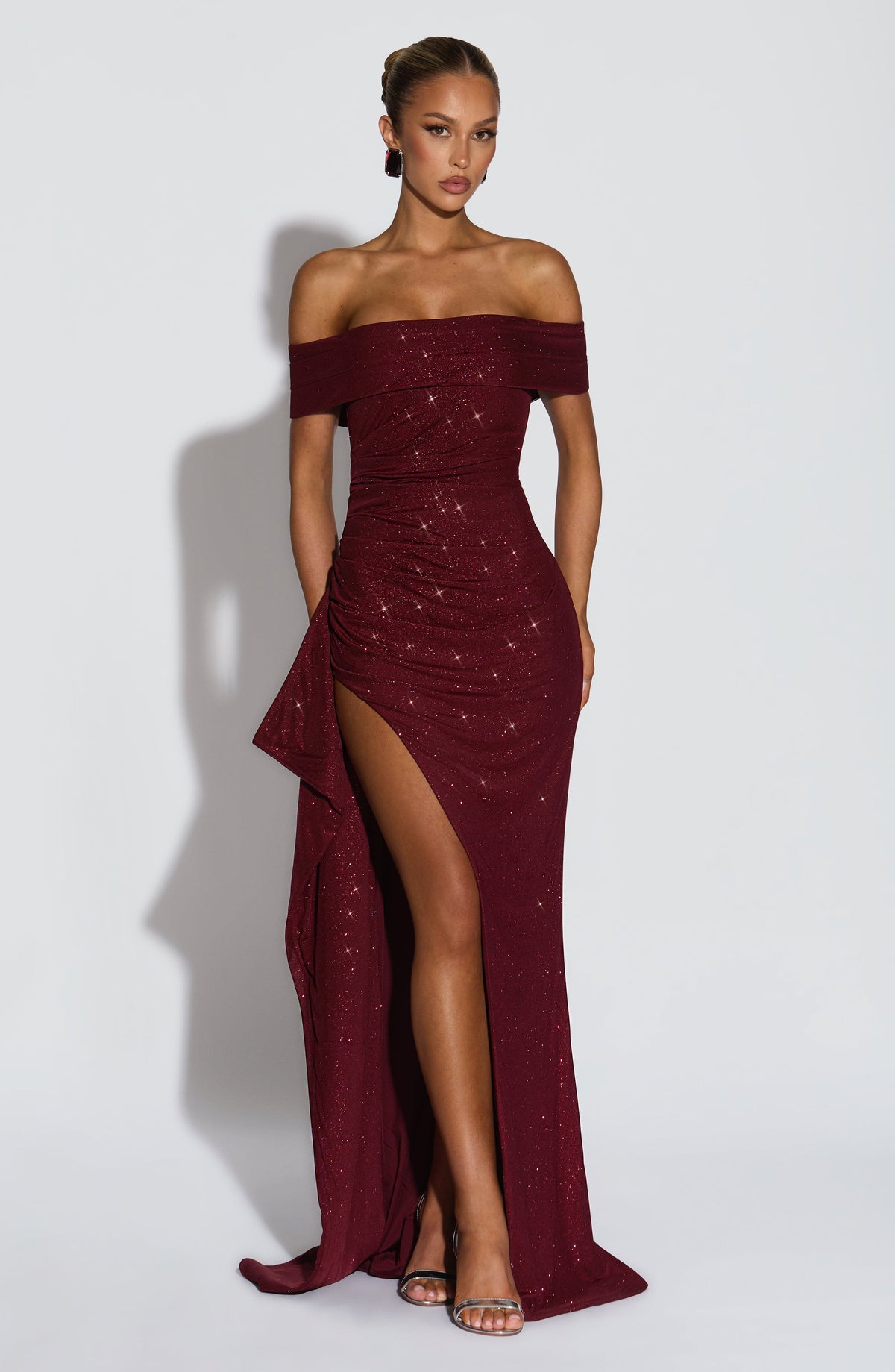 Jocelyn Maxi Dress in Wine Sparkle