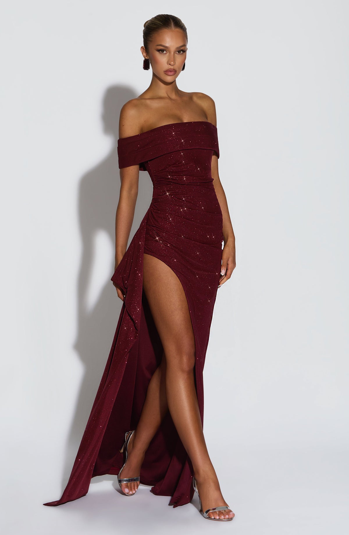 Jocelyn Maxi Dress in Wine Sparkle