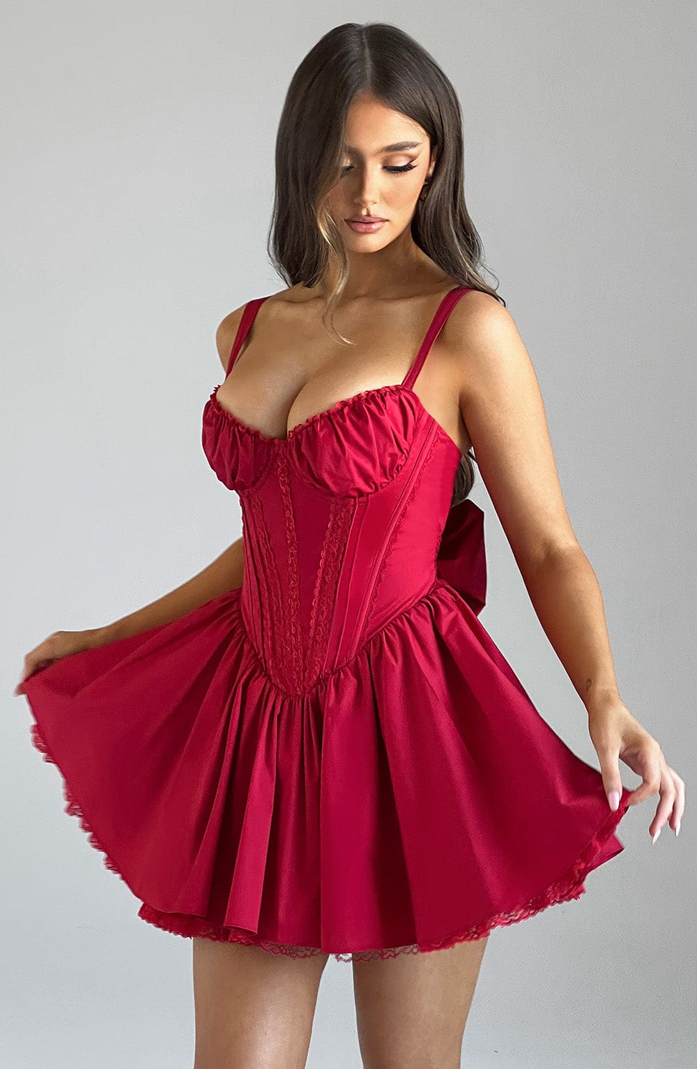 Josette Mini Dress in Red