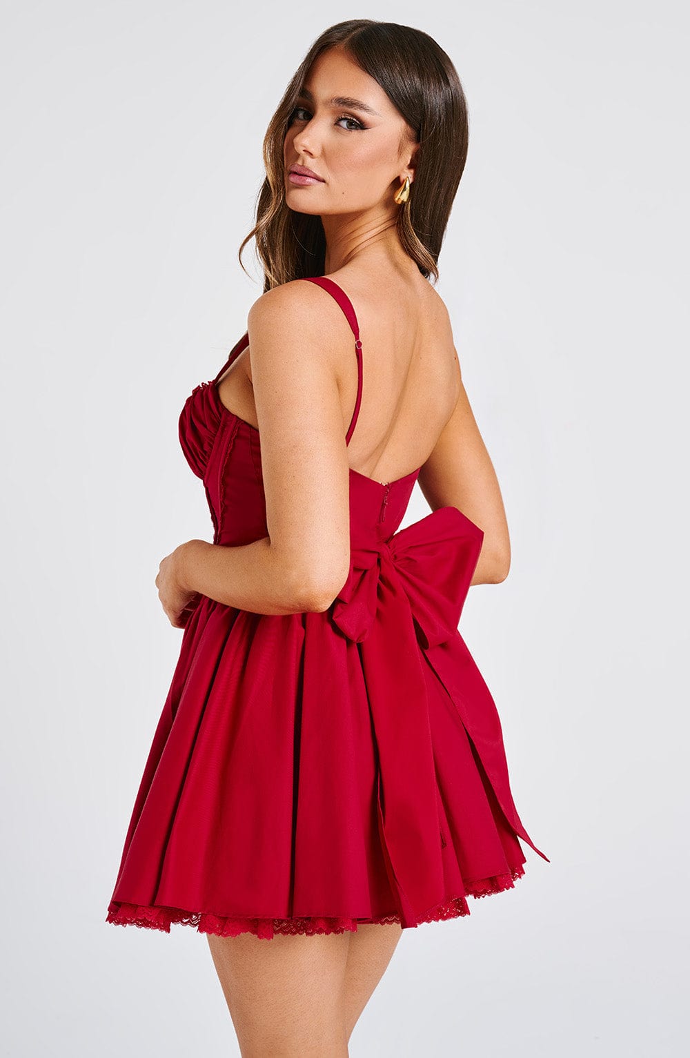 Josette Mini Dress in Red