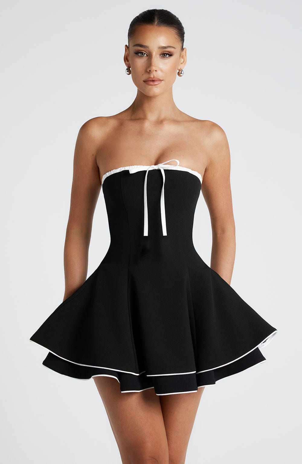 Junora Mini Dress in Black/White