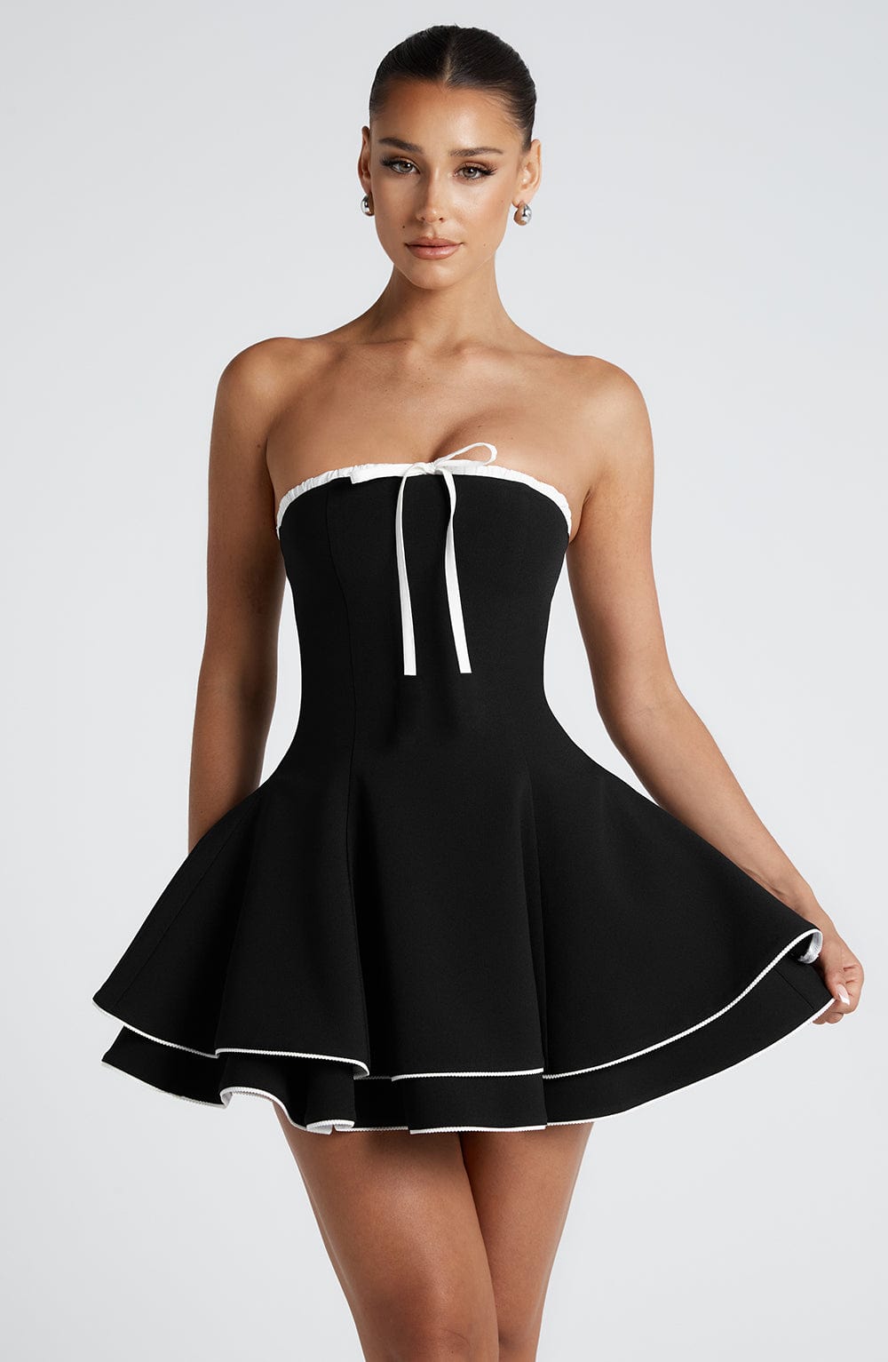Junora Mini Dress in Black/White