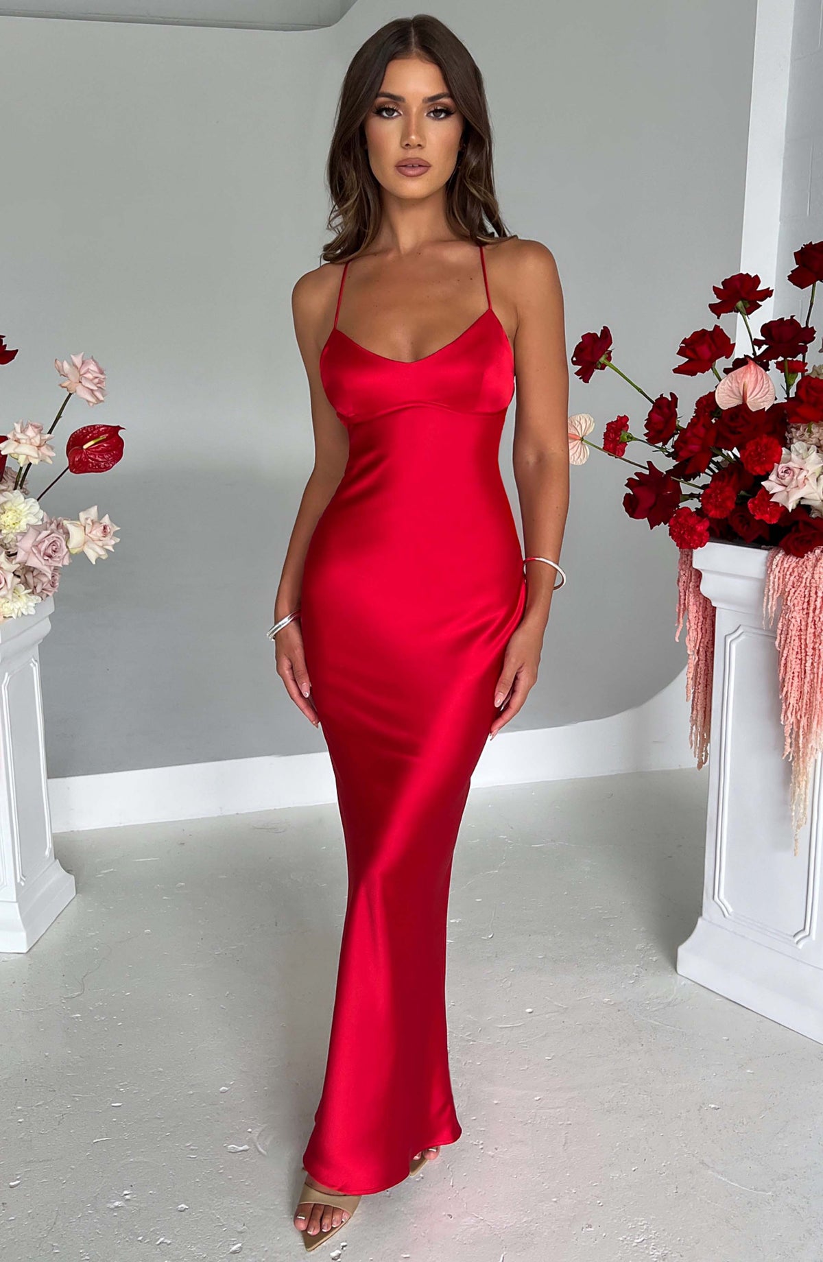 Malikah Maxi Dress in Red