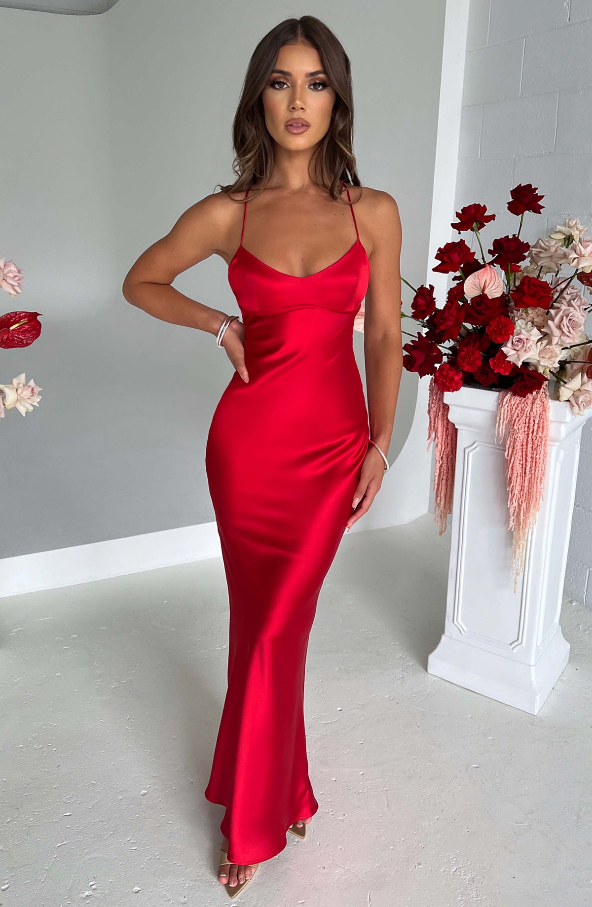 Malikah Maxi Dress in Red