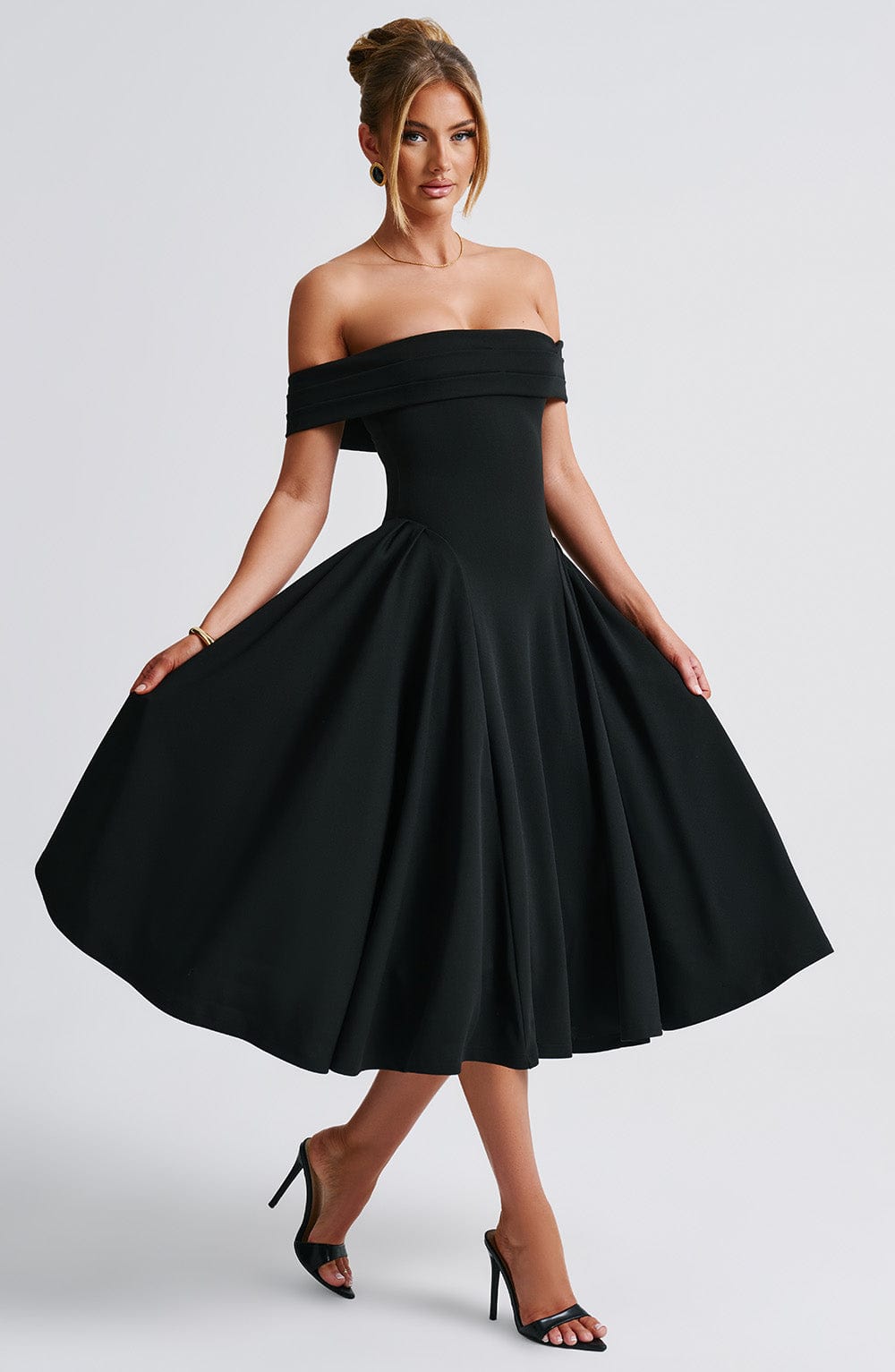 Marinda Midi Dress in Black