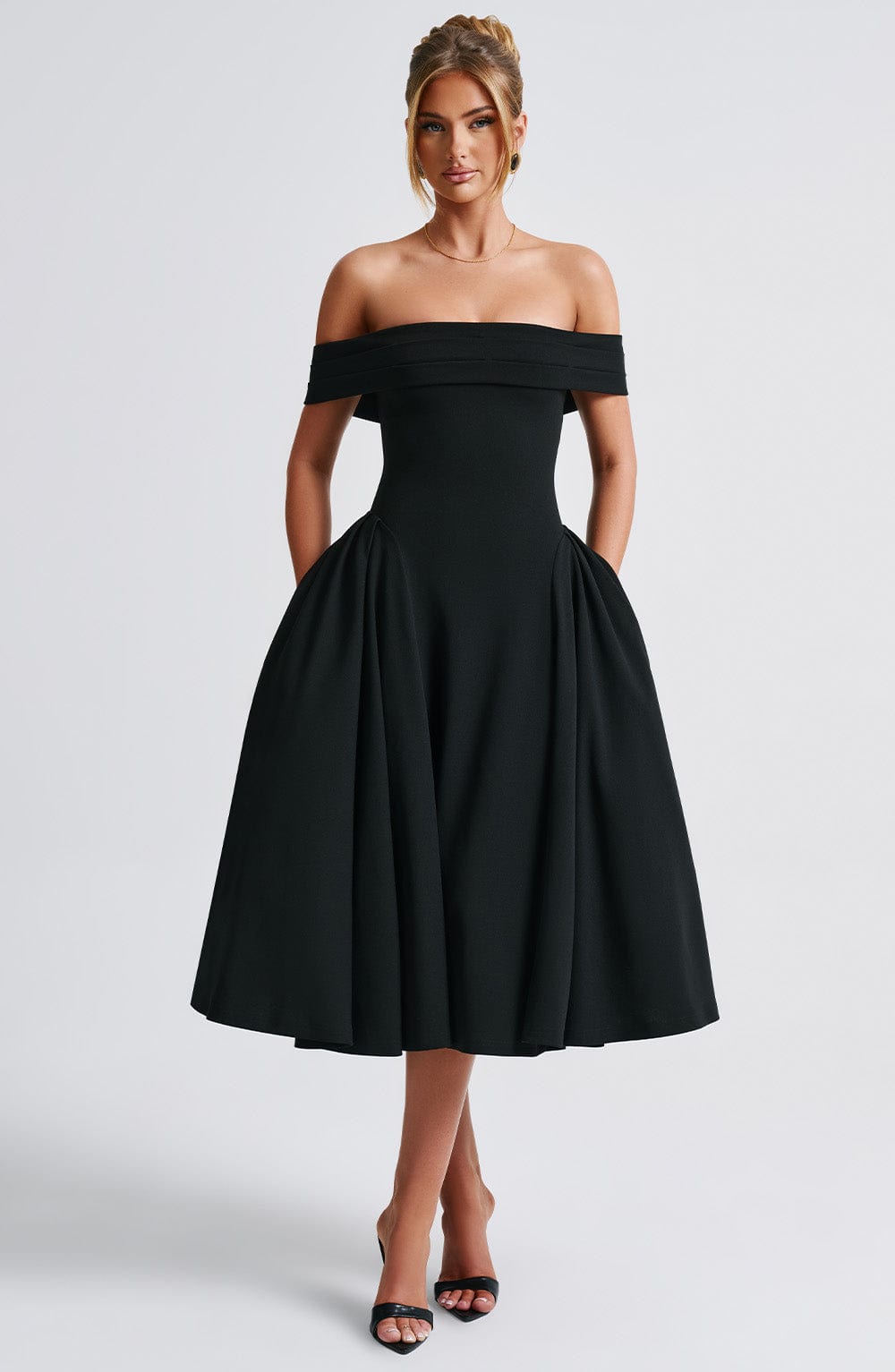 Marinda Midi Dress in Black