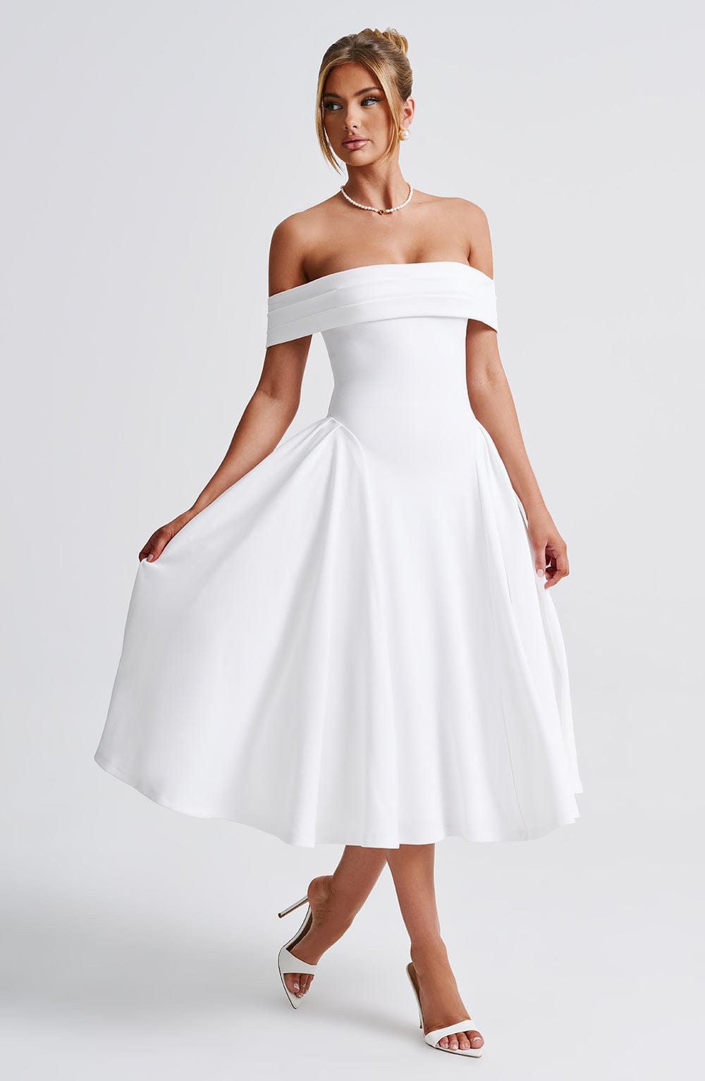 Marinda Midi Dress in Ivory