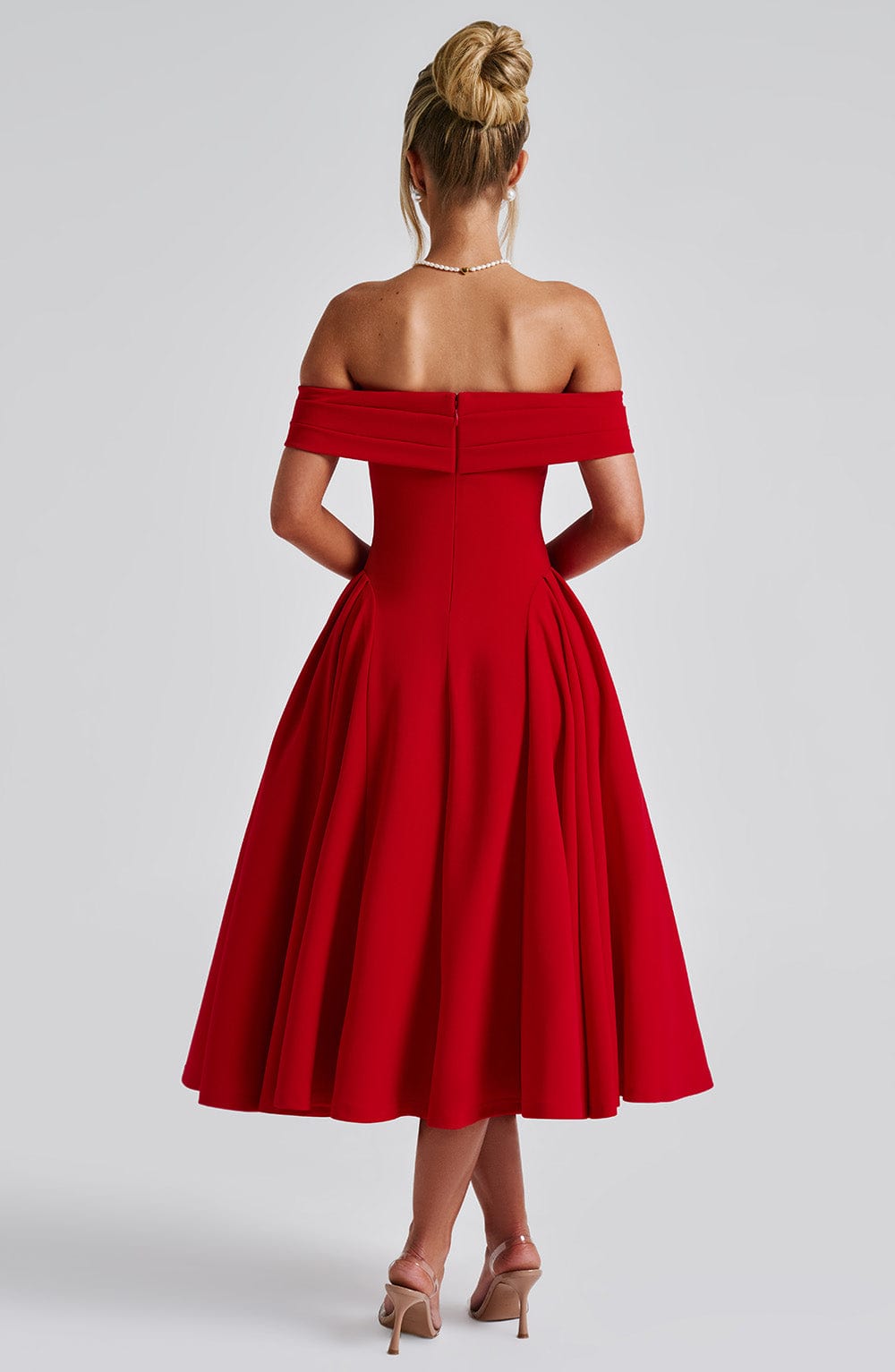 Marinda Midi Dress in Red