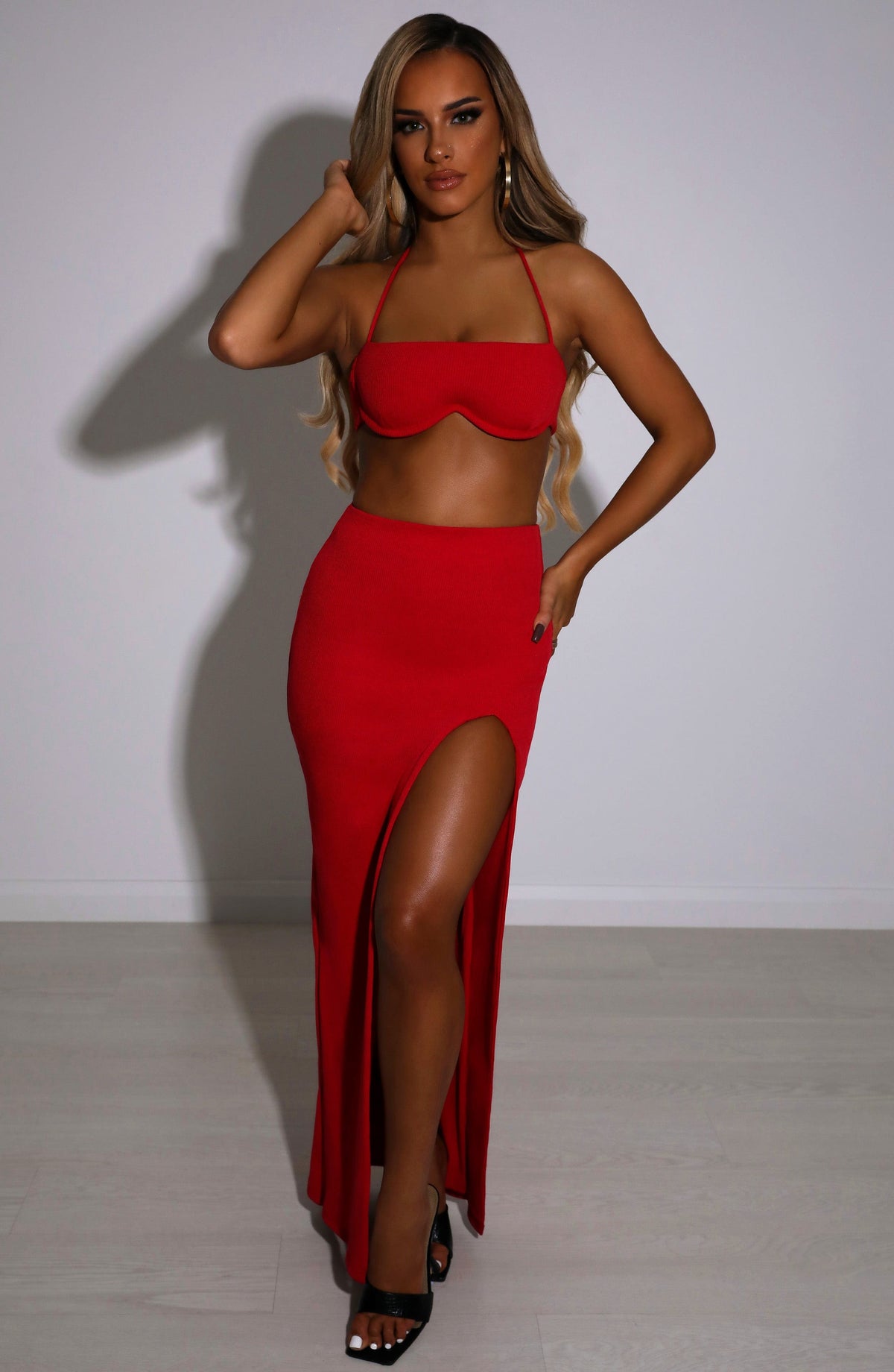Marisela Maxi Skirt in Red
