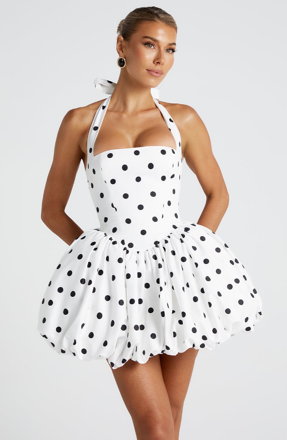 Marisia Mini Dress in Black Polka Dot