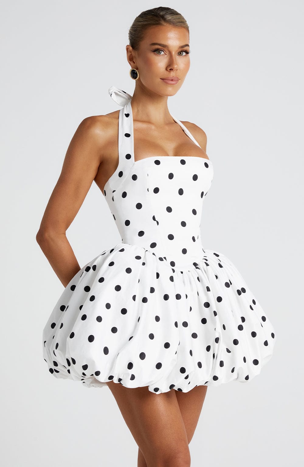 Marisia Mini Dress in Black Polka Dot