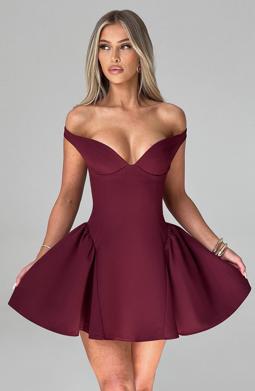 Marlie Mini Dress in Cherry Lacquer