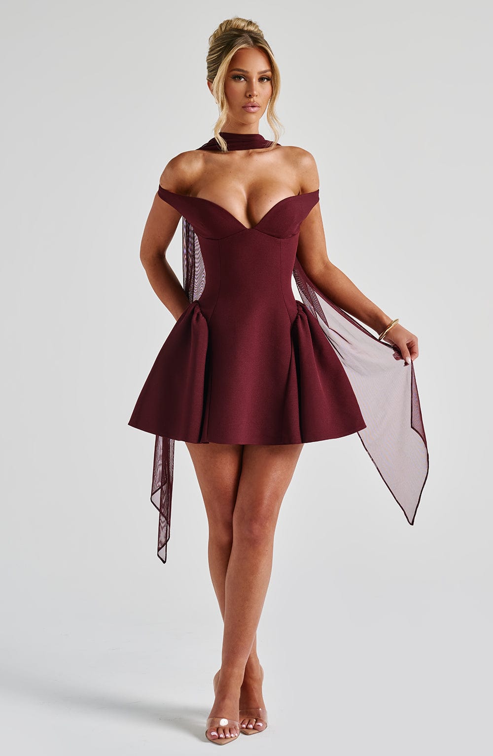 Marlie Mini Dress in Cherry Lacquer