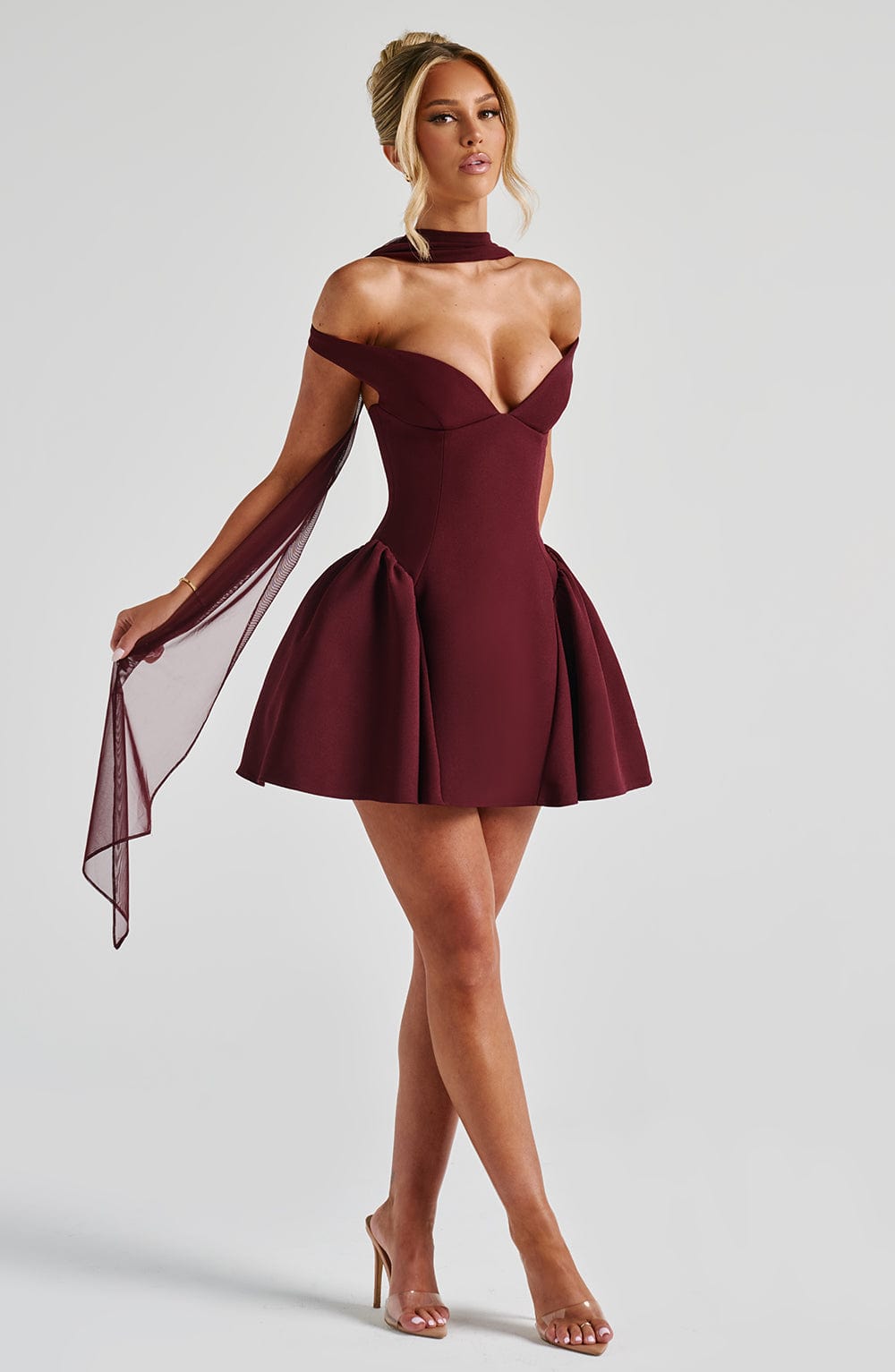 Marlie Mini Dress in Cherry Lacquer