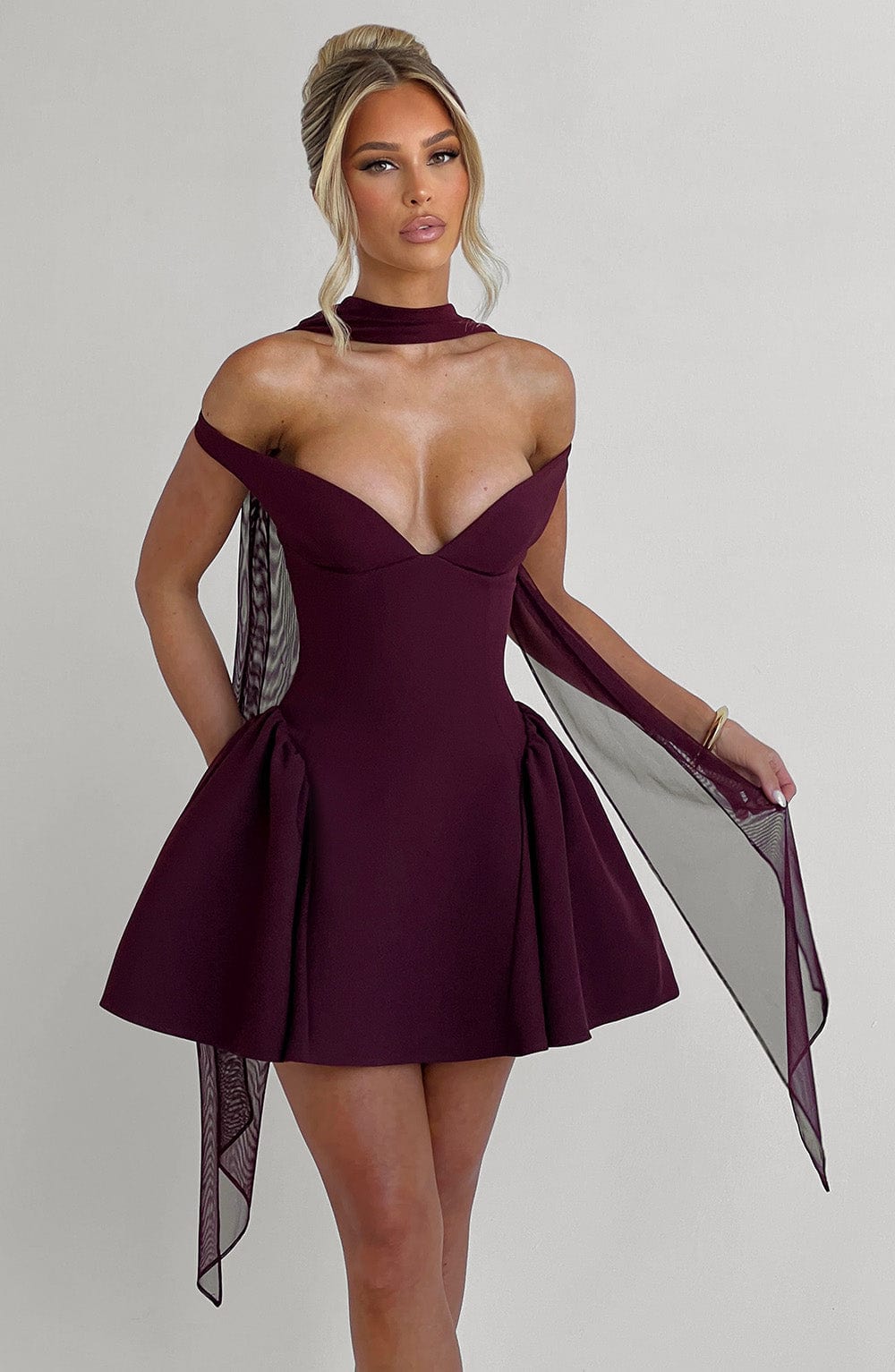 Marlie Mini Dress in Cherry Lacquer