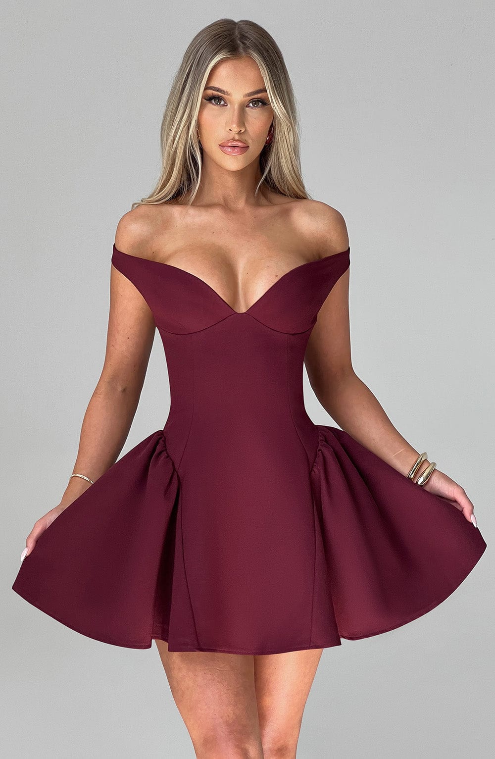 Marlie Mini Dress in Cherry Lacquer