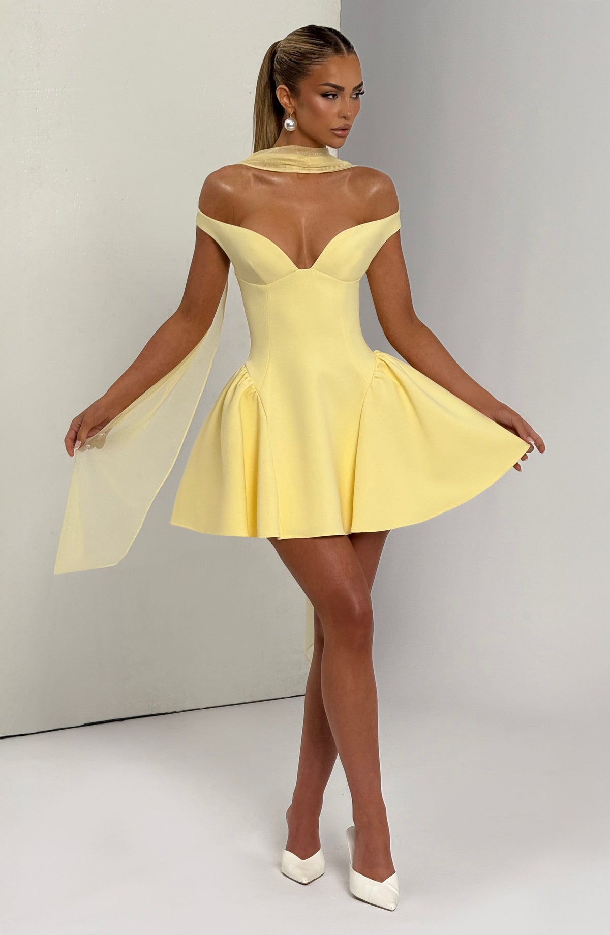 Marlie Mini Dress in Lemon